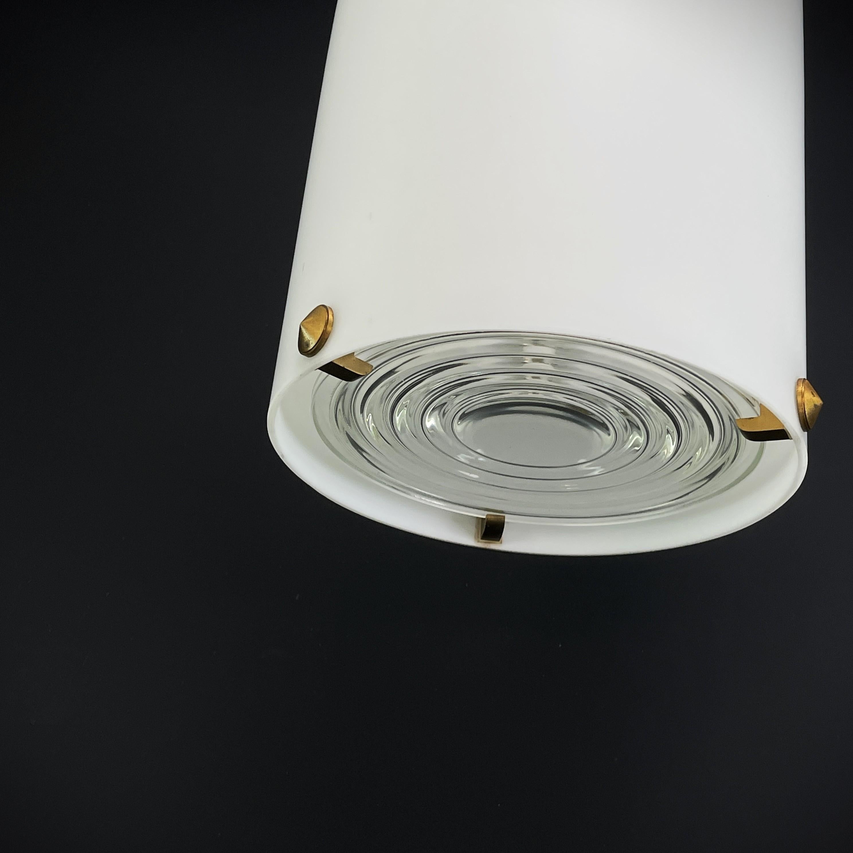 1 of 2 Jean Perzel Ceiling Lamp glass Lamp Mid Century Modern 50s 3