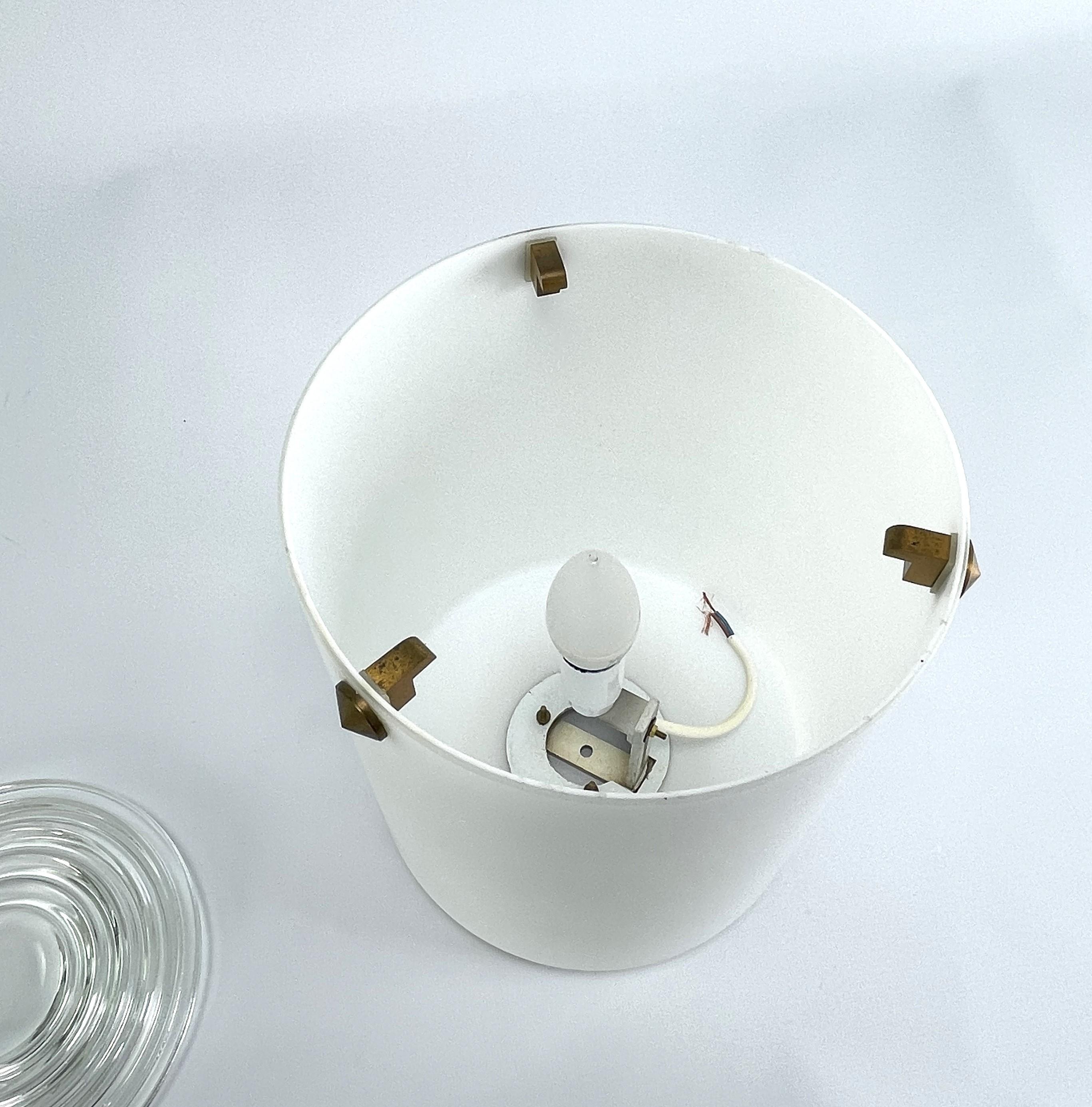 1 of 2 Jean Perzel Ceiling Lamp glass Lamp Mid Century Modern 50s 4