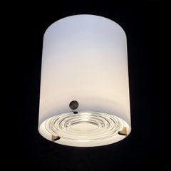 1 des 2 plafonniers Jean Perzel en verre, mi-siècle moderne, années 50