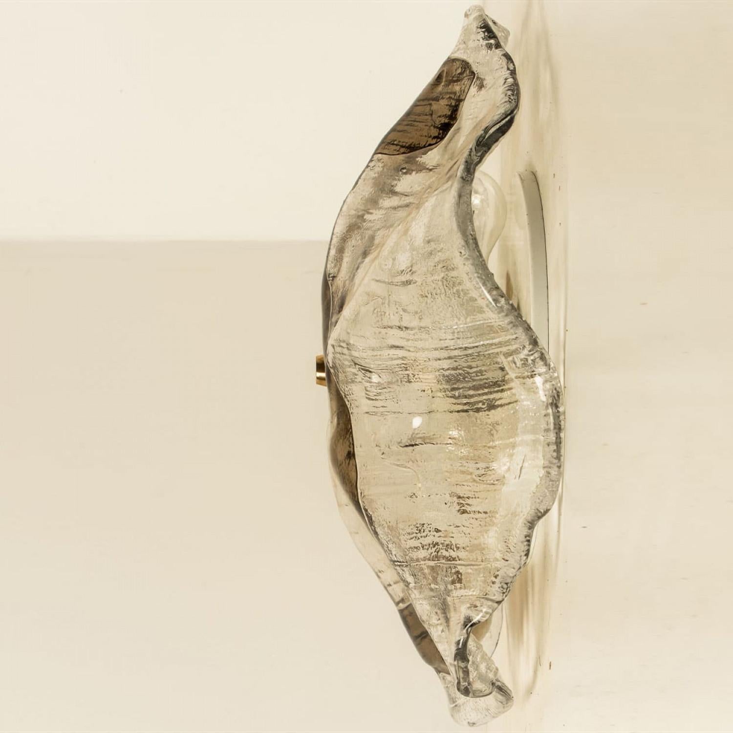 1 de 2 J.T. Kalmar Franken Apliques de Cristal Transparente y Marrón, 1960 en venta 3