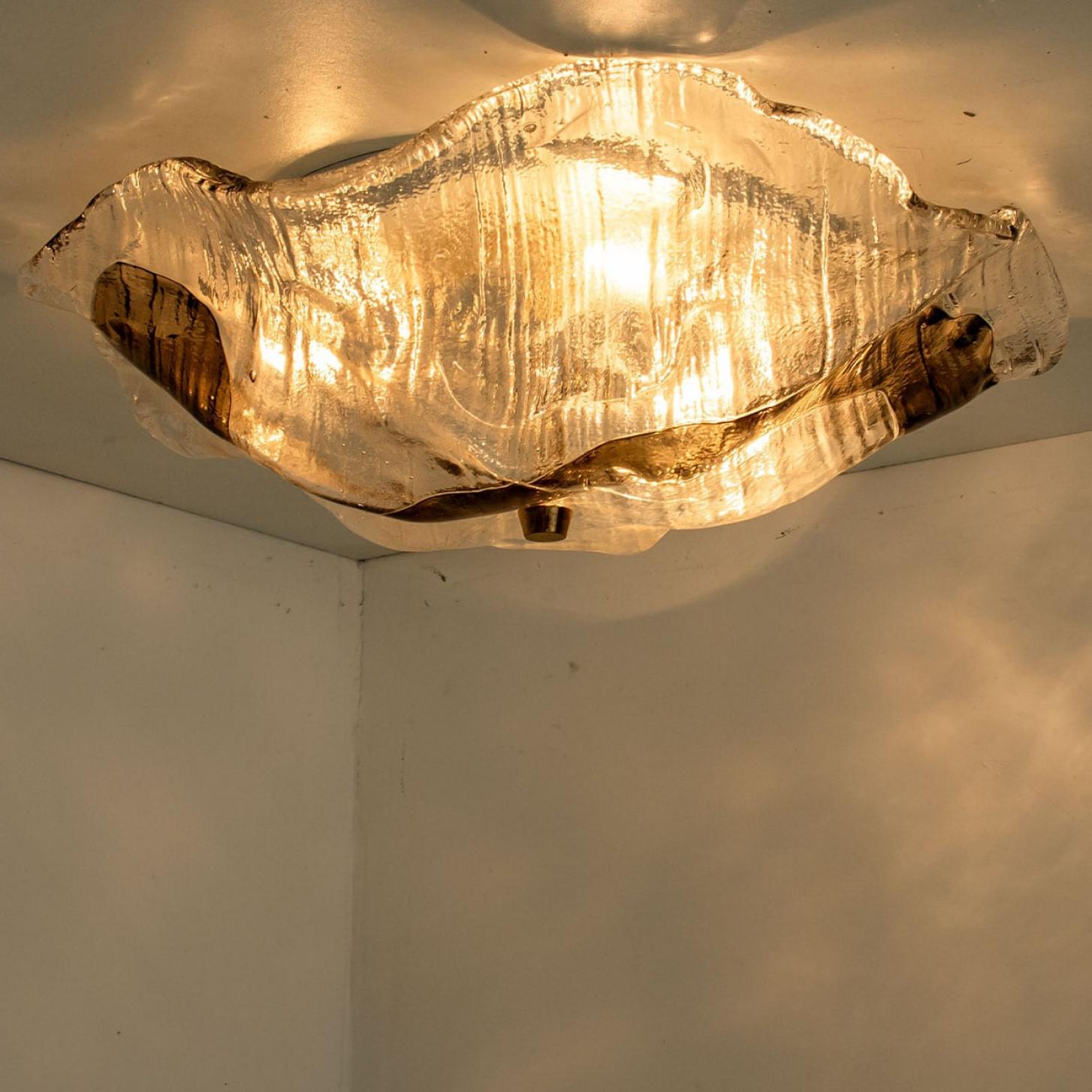 1 de 2 J.T. Kalmar Franken Apliques de Cristal Transparente y Marrón, 1960 Hecho a mano en venta