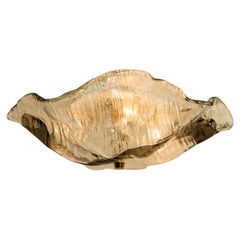 1 of 2 J.T. Kalmar Franken Clear and Brown Glass Flush Mounts Wall Lights, 1960