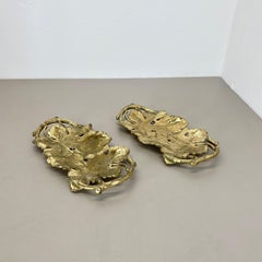 1 of 2 Large 34cm Brass Shell Plate Element Auböck Hagenauer Era, Germany, 1970s