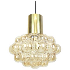 1 of 2 Large Amber Bubble Glass Pendant by Helena Tynell, Limburg, Germany