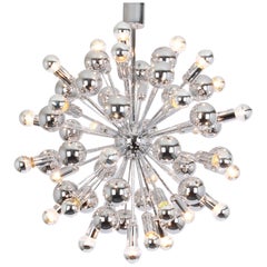 1 of 2 Large Chrome Space Age Sputnik Chandelier by Cosack, Germany, 1970s