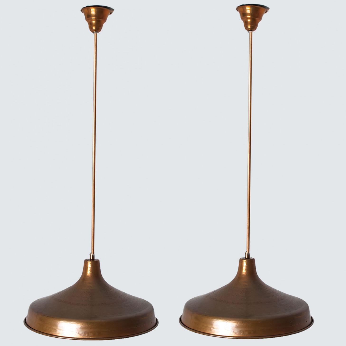 1 of 2 Large Danish Copper Hanging Lamps, 1960 4