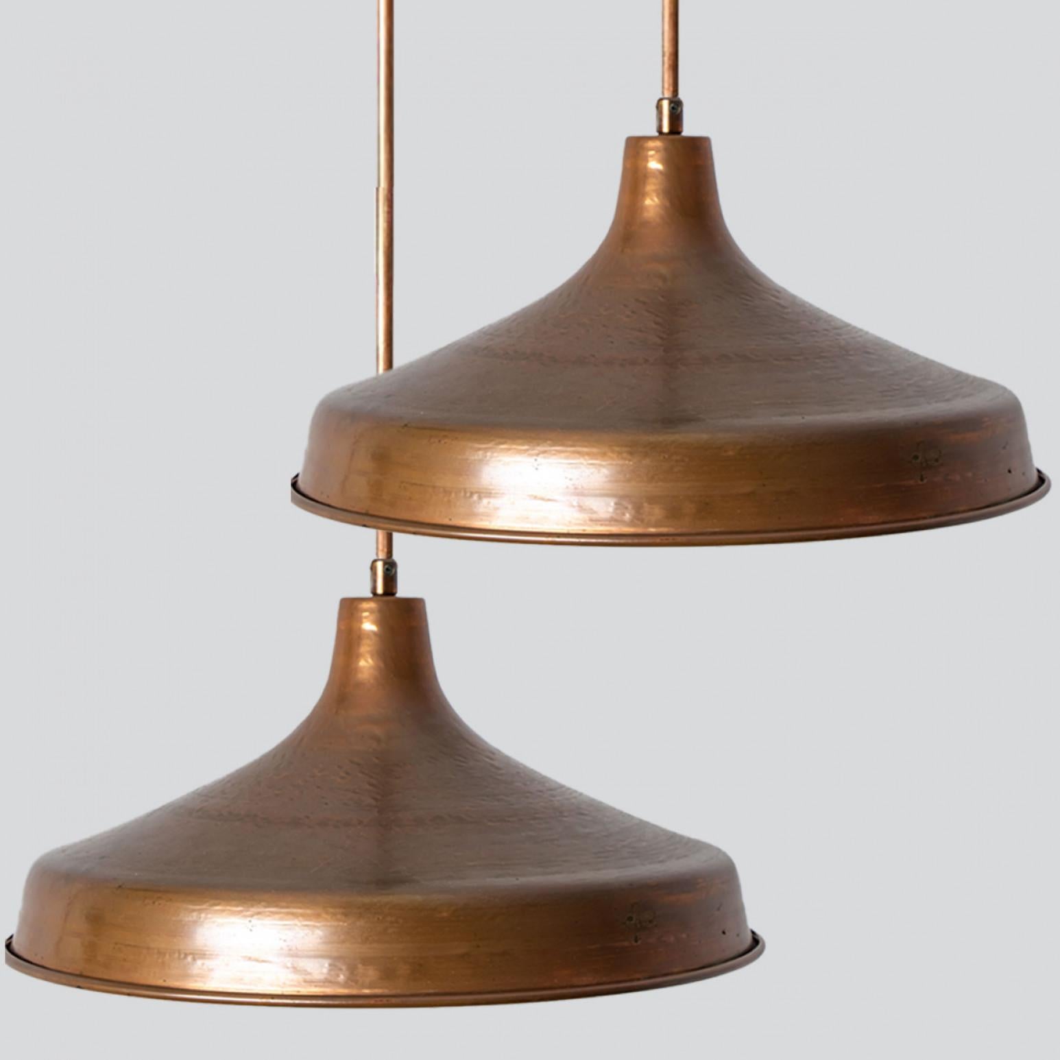 1 of 2 Large Danish Copper Hanging Lamps, 1960 For Sale 5