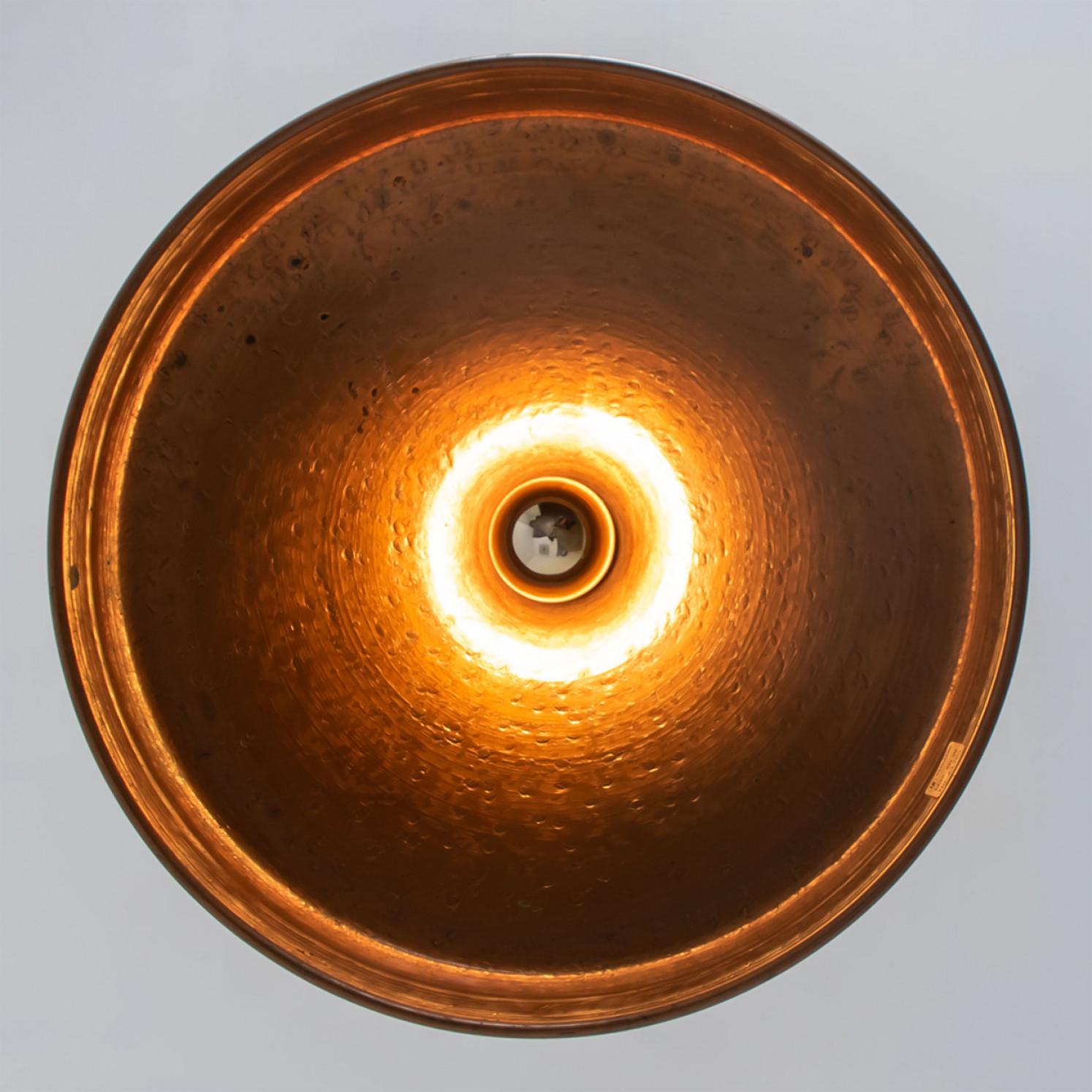 1 of 2 Large Danish Copper Hanging Lamps, 1960 For Sale 1