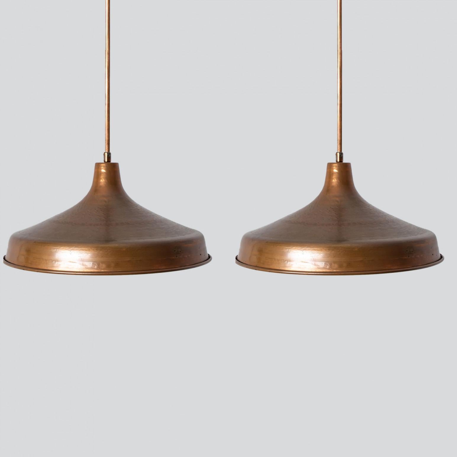 1 of 2 Large Danish Copper Hanging Lamps, 1960 3