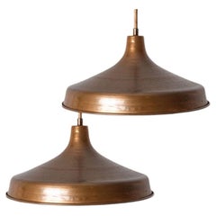1 of 2 Large Danish Copper Hanging Lamps, 1960