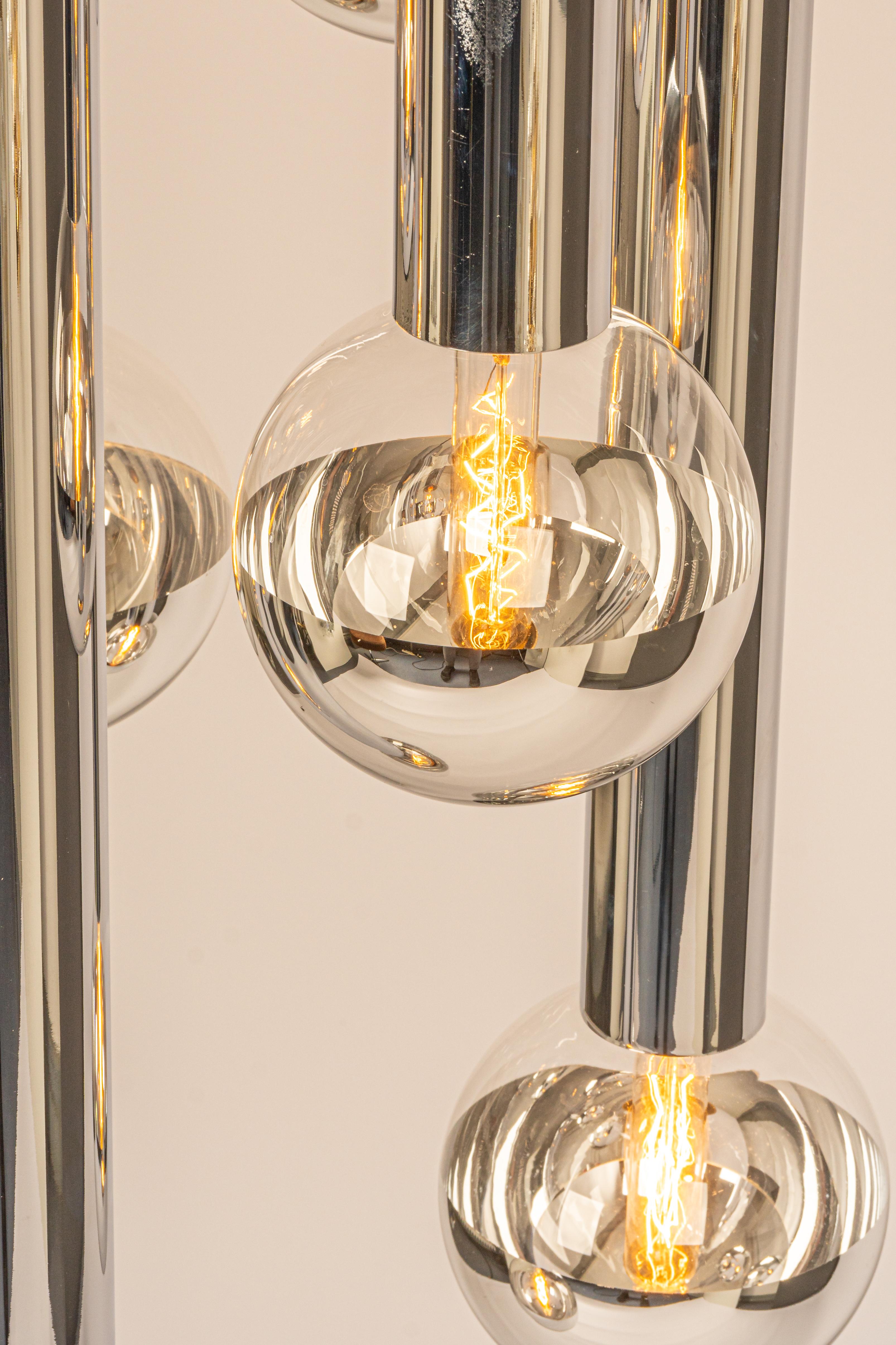 Fine XX secolo 1 of 2 Grande lampadario a cascata di design per Staff Leuchten, Germania, anni '70 in vendita