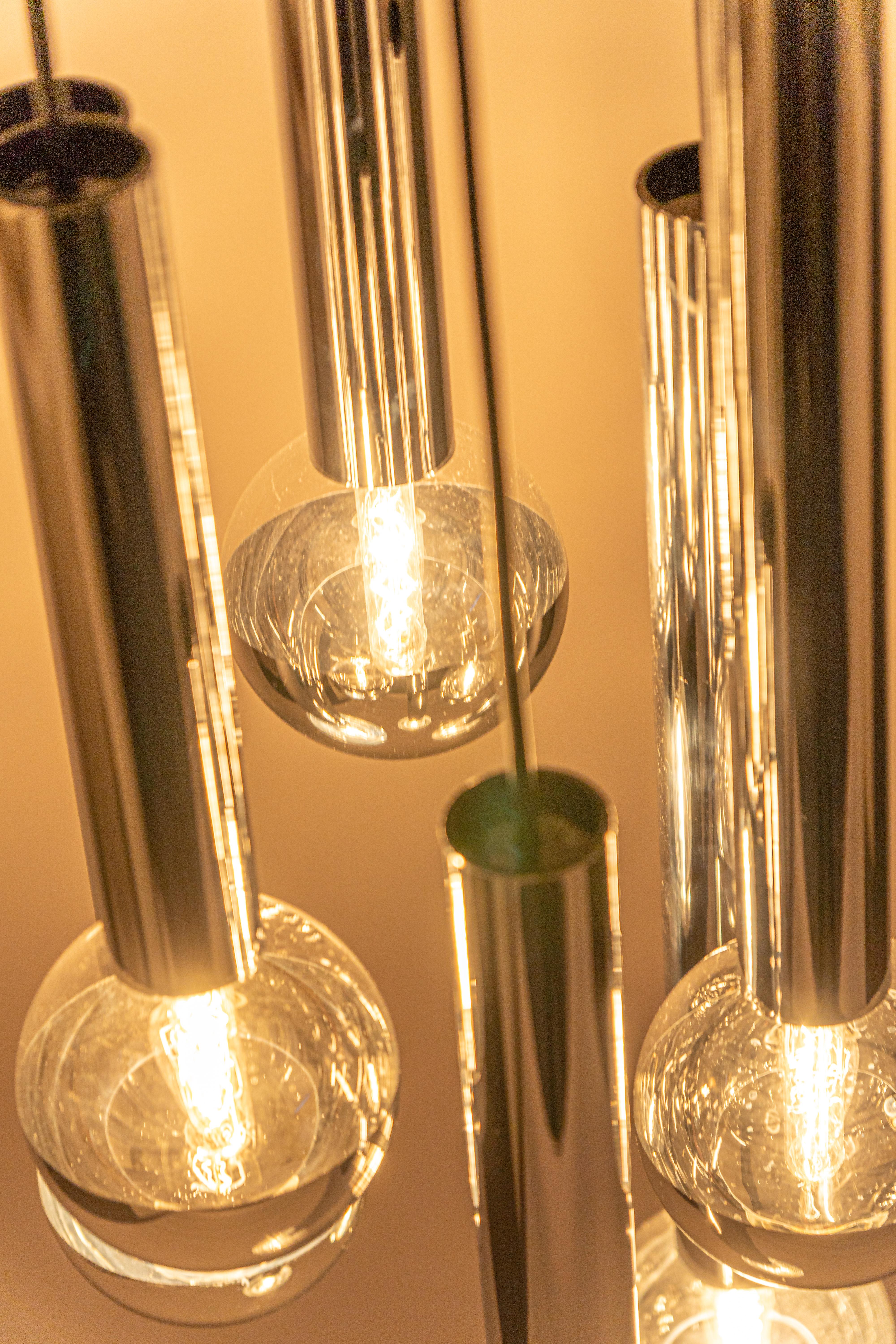 1 of 2 Grande lampadario a cascata di design per Staff Leuchten, Germania, anni '70 in vendita 2