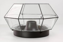 1 di 2 grandi luci geometriche a incasso in vetro nero e trasparente di Limburg, anni '70