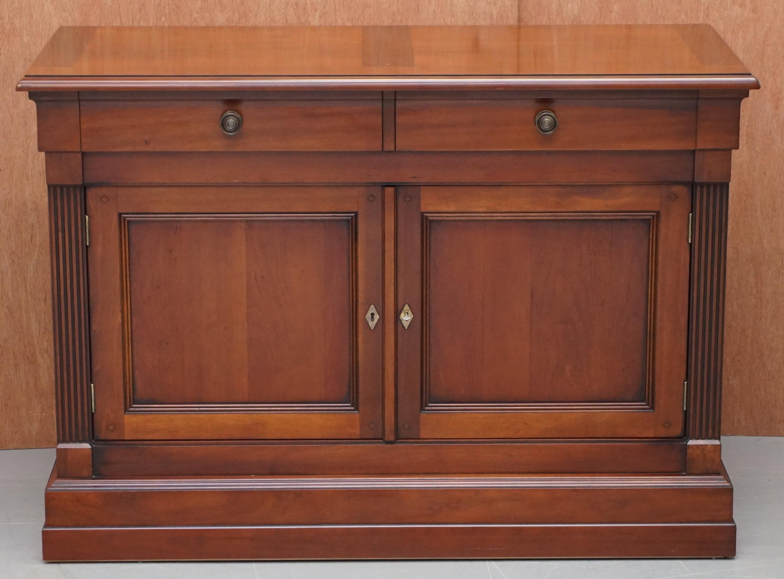 We are delighted to1 of 2 solid cherrywood Grange France sideboards

I have two of these in the suite, this one has two drawers and one large cupboard, the other four drawers, this listing is for the four drawer piece, the other is listed under my