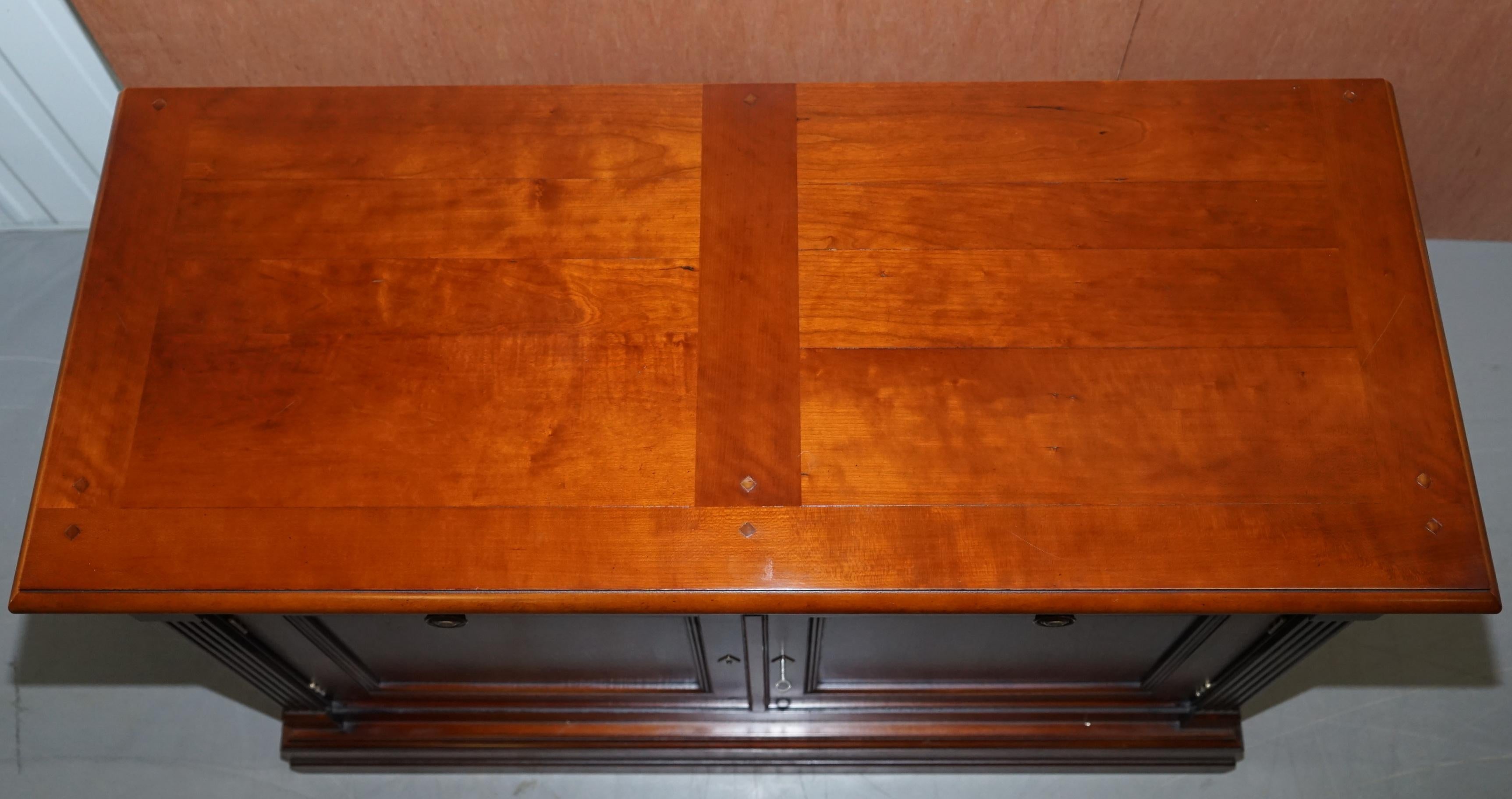 Art Deco 1 of 2 Large Grange France Cherry Wood Sideboard Cupboard Drawers Lovely Timber