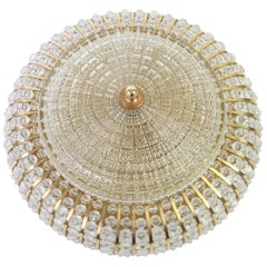 1 of 2 Large Hillebrand Brass Glass and Lucite Bead Wall Lights, Germany, 1960s