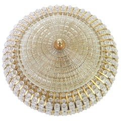 1 of 2 Large Hillebrand Brass Glass and Lucite Bead Wall Lights, Germany, 1960s