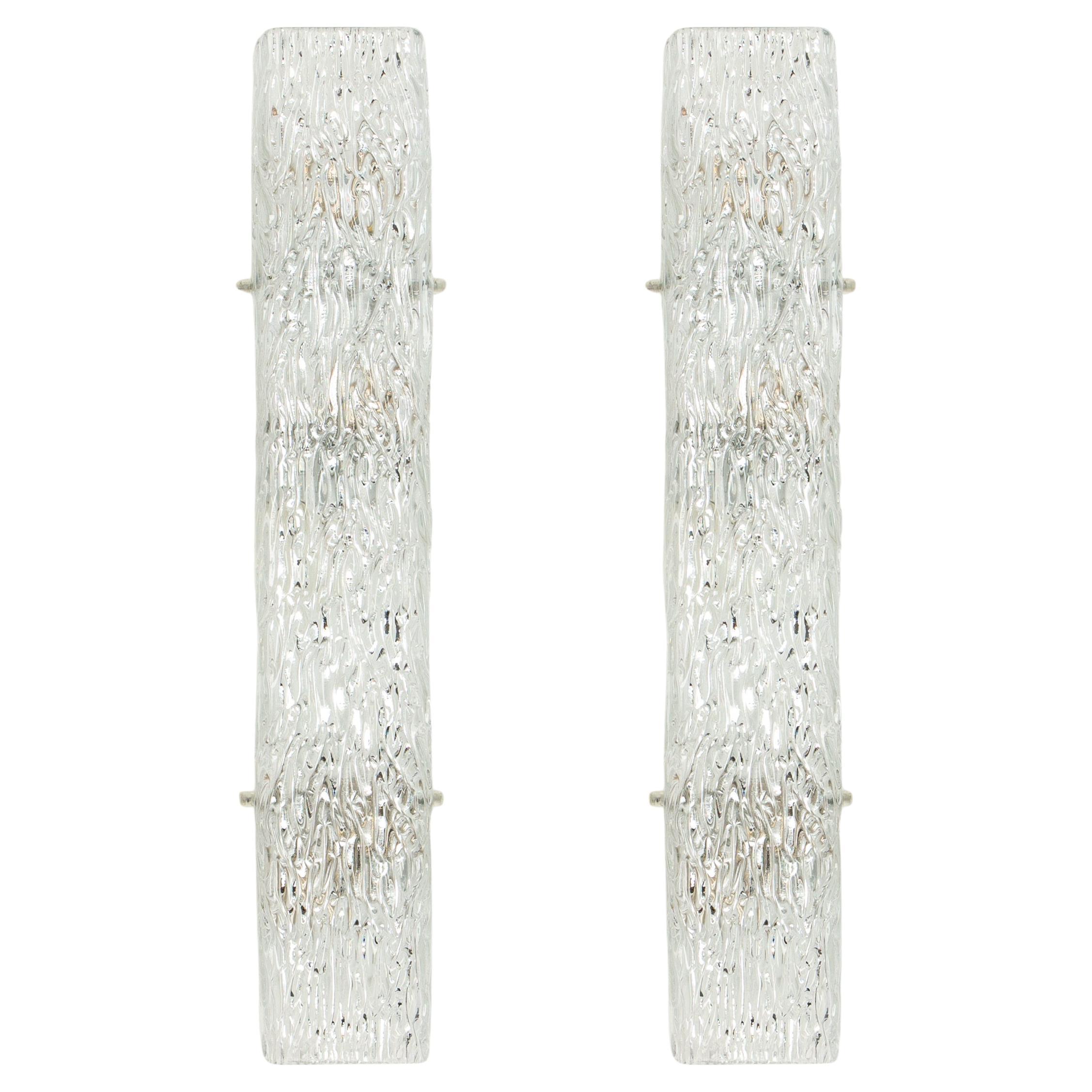 1 of 2 Large Kalmar Sconce Glass Wall Lights, Austria, 1960s