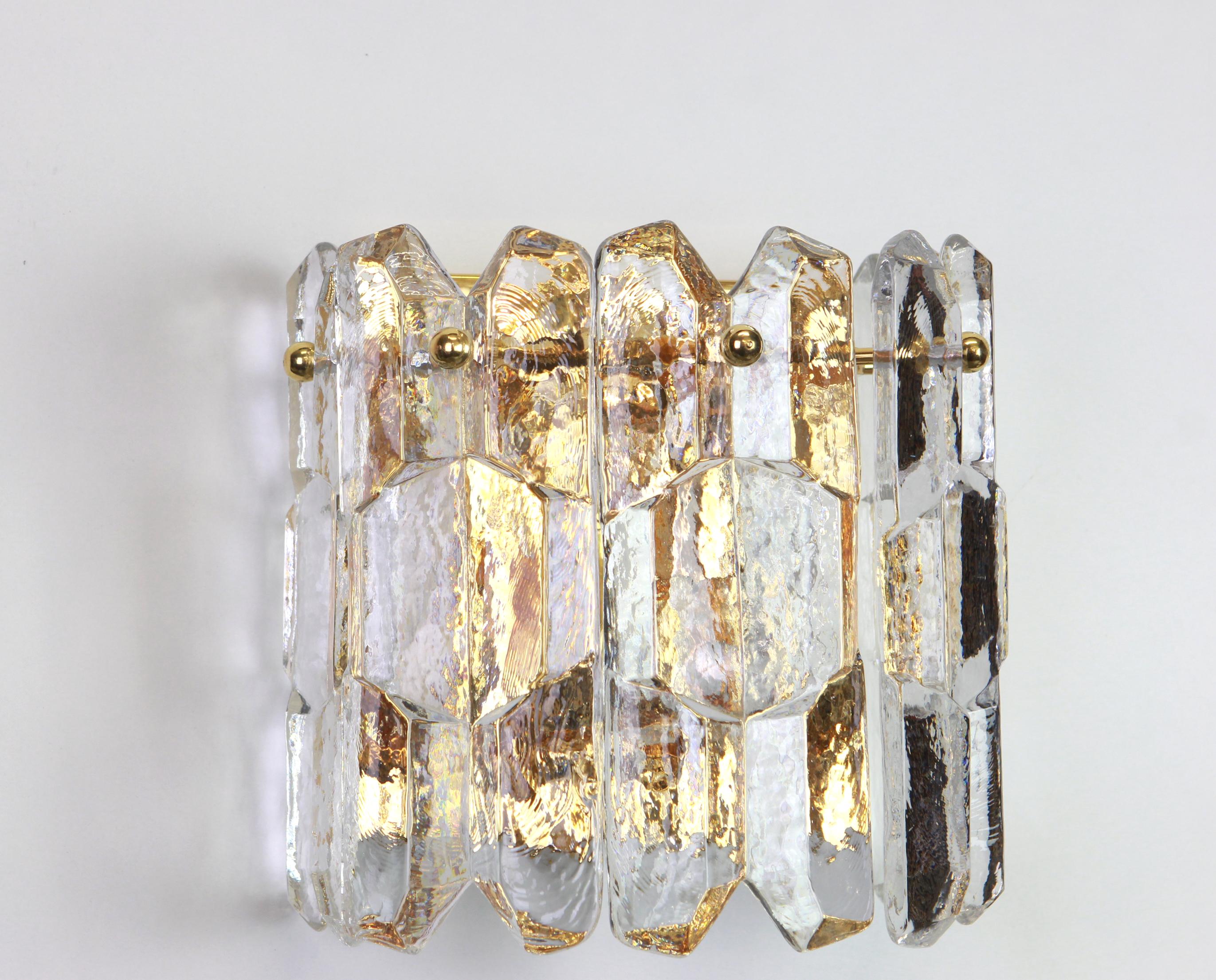 Mid-Century Modern 1 of 4 Large Kalmar Sconces Wall Lights 'Palazzo', Austria, 1960s For Sale