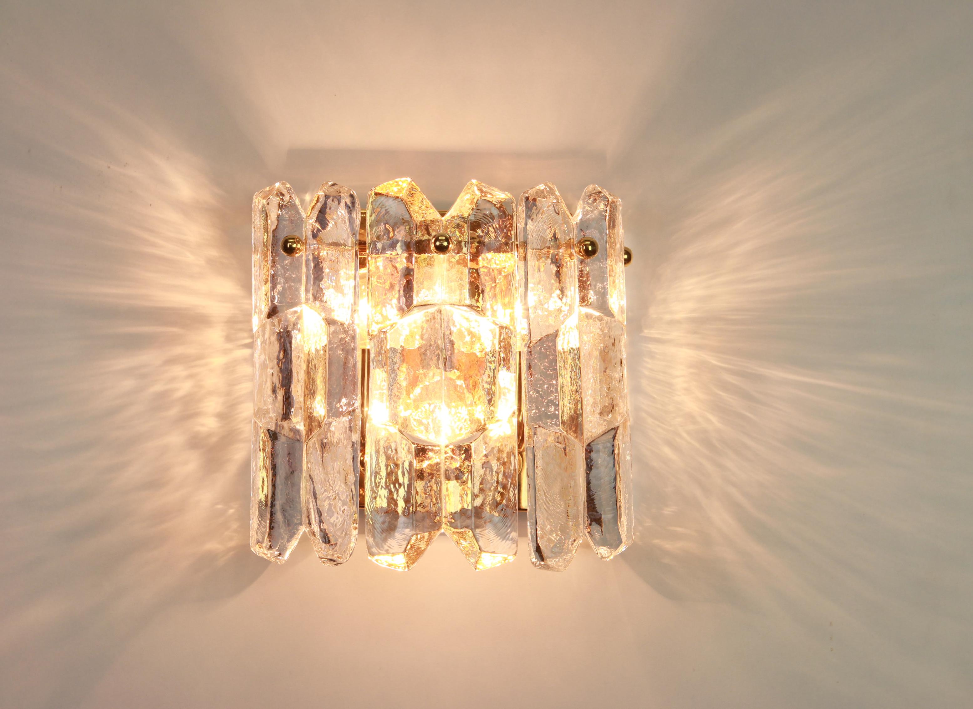 Austrian 1 of 4 Large Kalmar Sconces Wall Lights 'Palazzo', Austria, 1960s For Sale