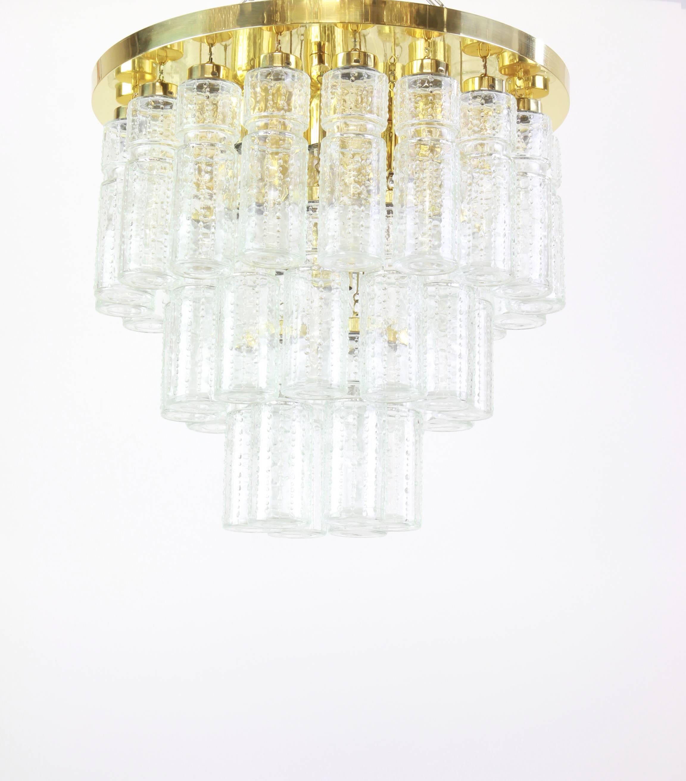 Mid-Century Modern 1 of 2 Large Limburg Glass Chandelier, Germany, 1960s For Sale