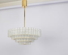 1 of 5 Large Mid-Century Doria Chandelier Ice Glass, 1960s, Germany
