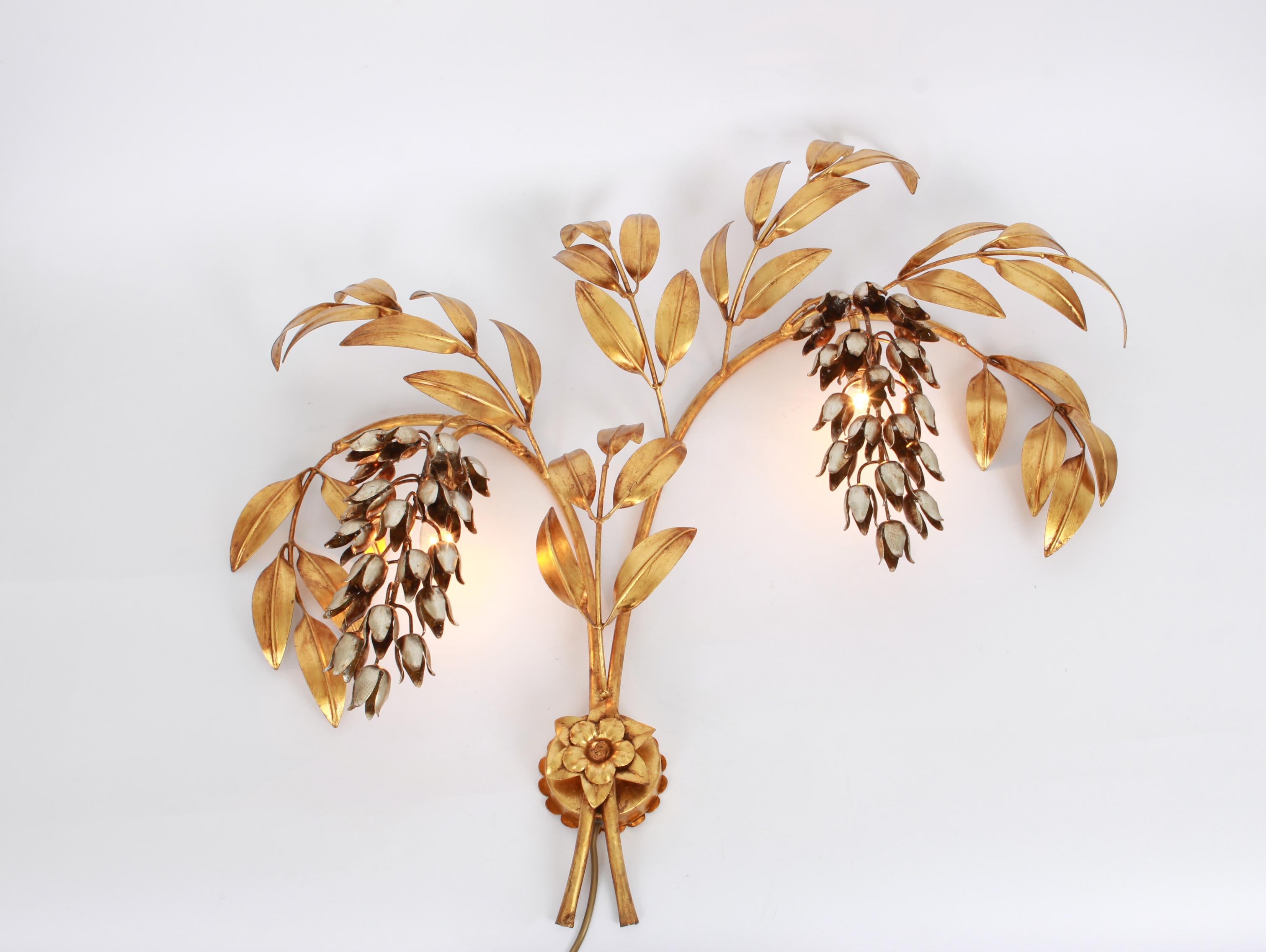 Mid-Century Modern 1 of 2 Large Monumental Hans Kögl Pioggia D'oro Wall Light, 1970s For Sale