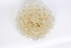 1 of 4 Large Murano Glass Flower Flushmount, Ernst Palme, Germany, 1970s
