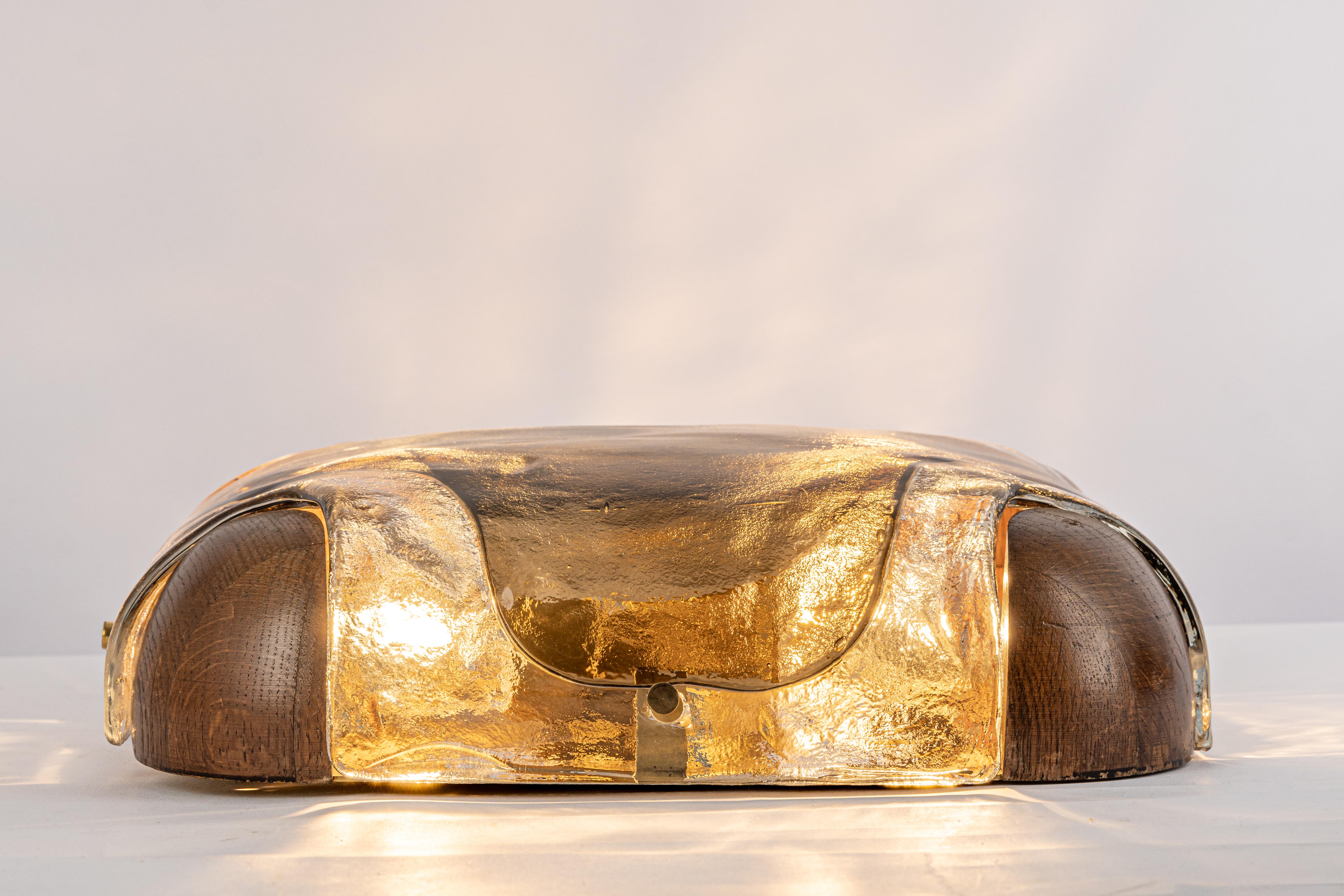 1 of 2  Large Murano Glass Flush Mount by Kaiser, Germany, 1970s For Sale 5