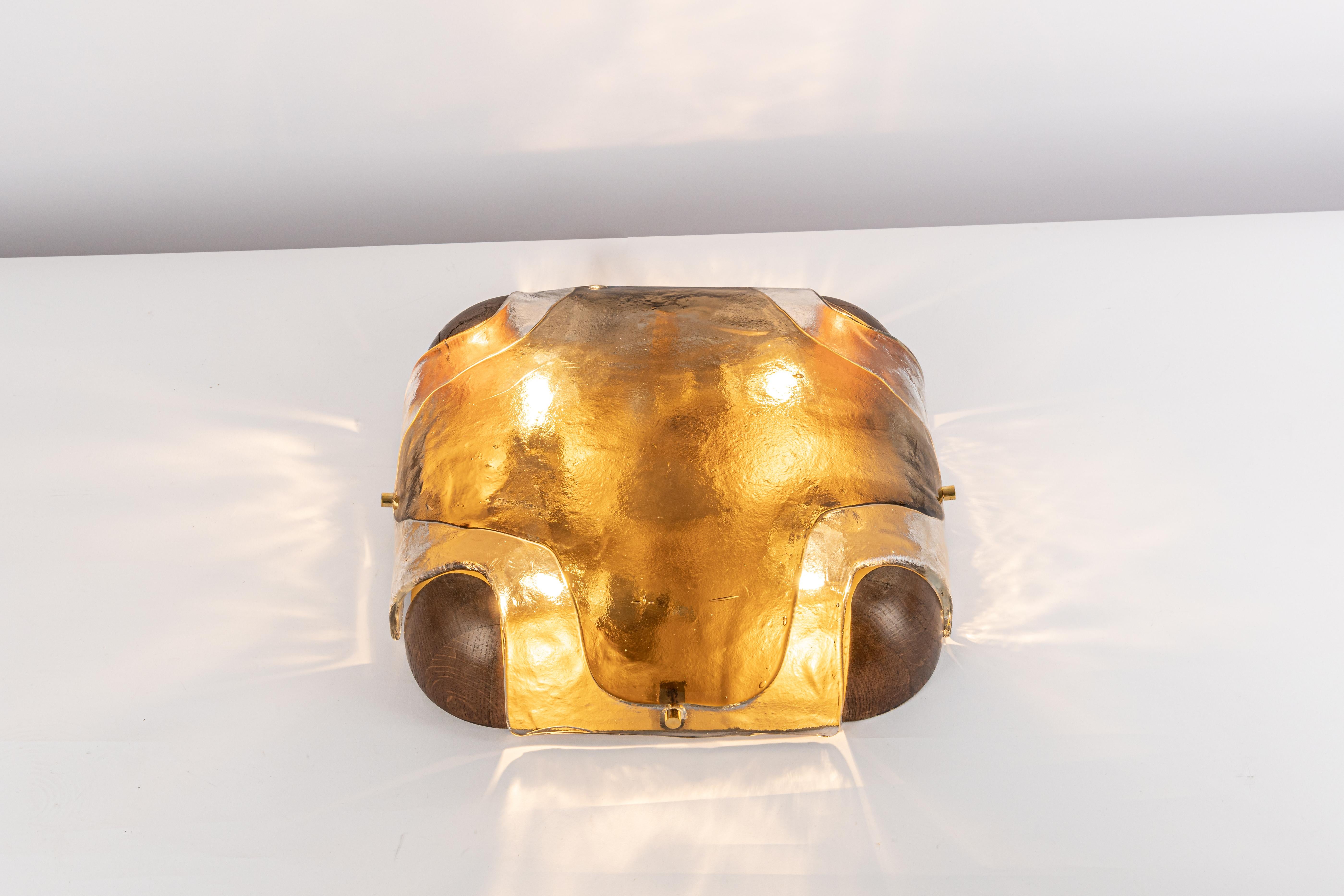 1 of 2  Large Murano Glass Flush Mount by Kaiser, Germany, 1970s For Sale 6