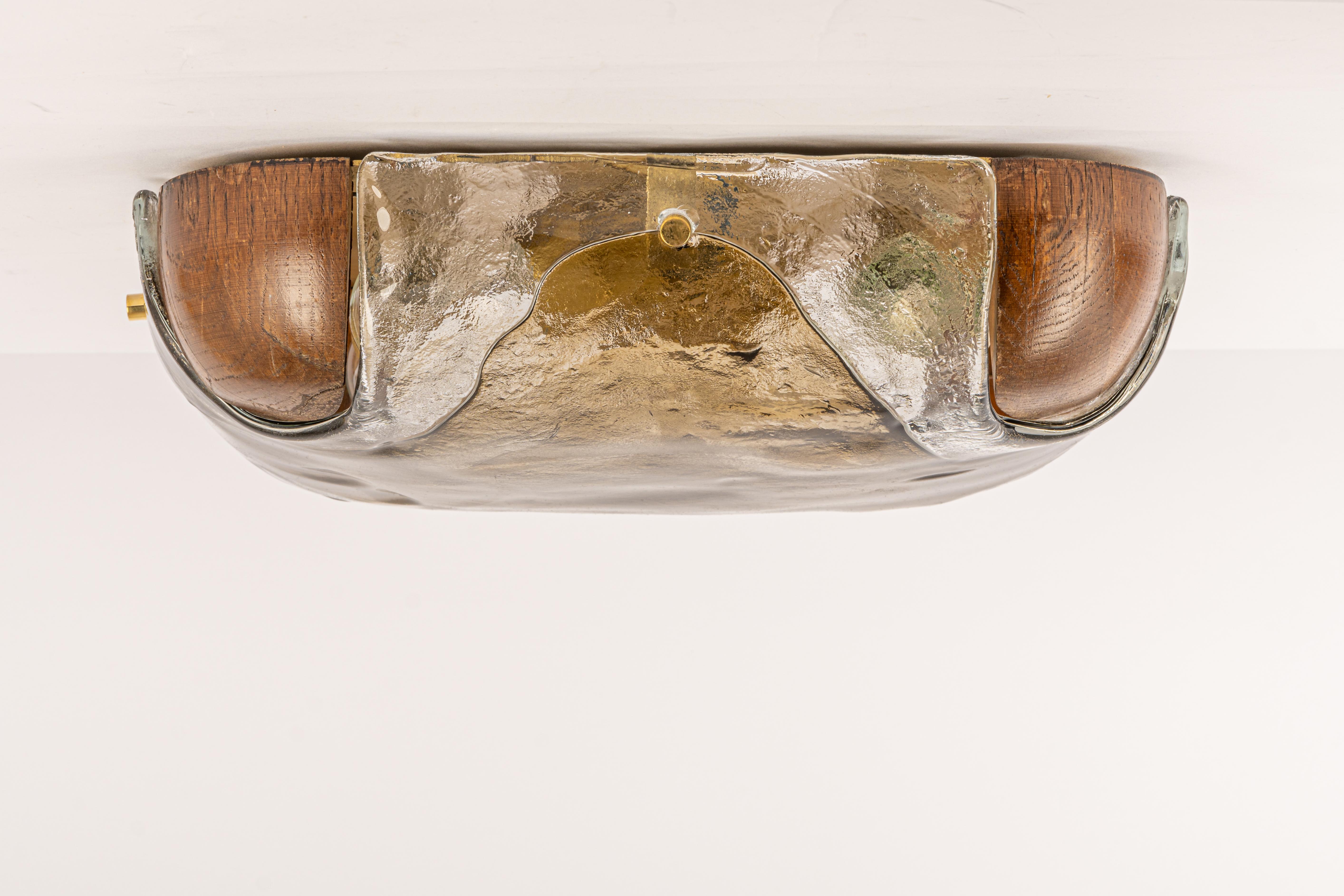 1 of 2  Large Murano Glass Flush Mount by Kaiser, Germany, 1970s For Sale 1