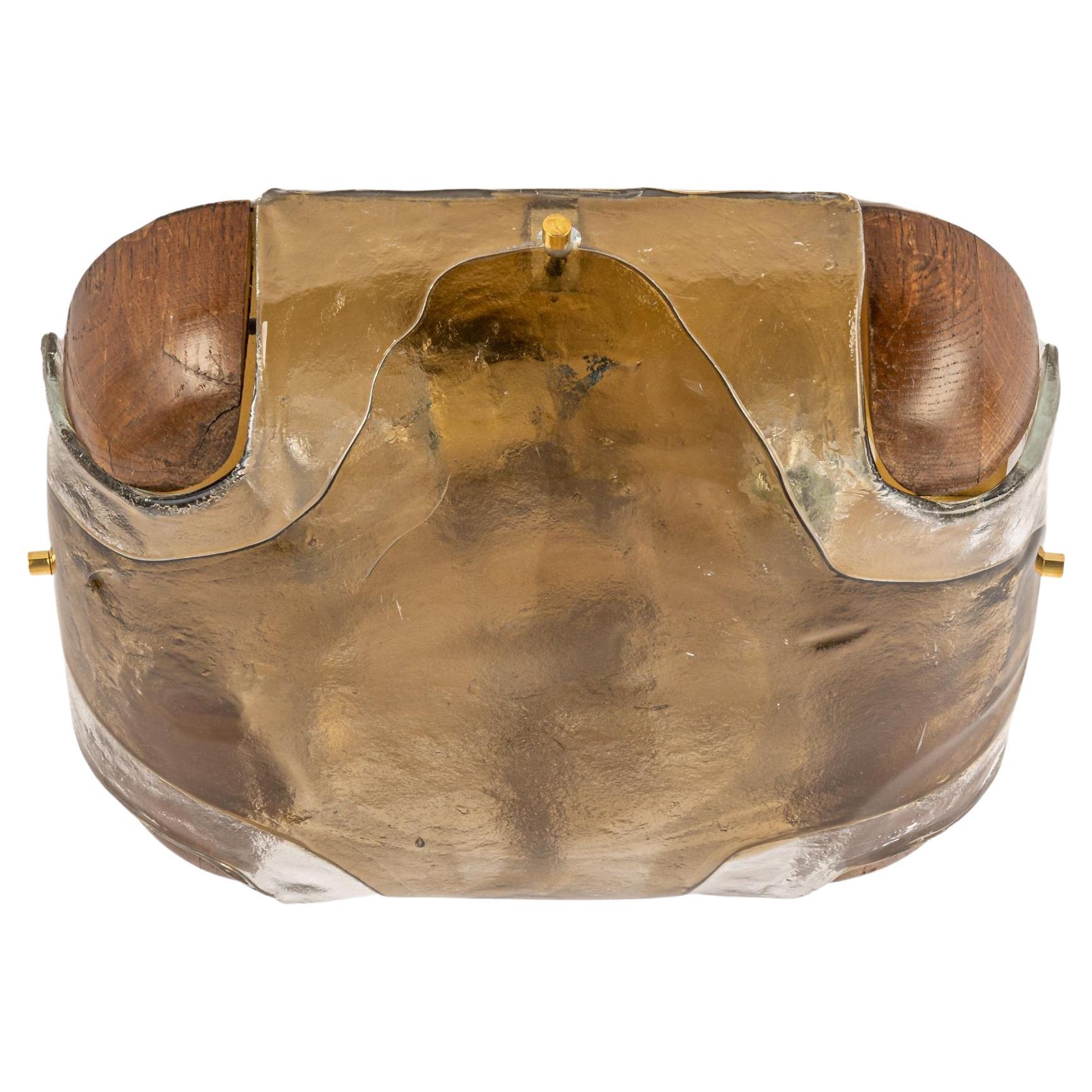 1 of 2  Large Murano Glass Flush Mount by Kaiser, Germany, 1970s For Sale
