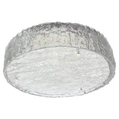 1 of 2 Large Murano Glass Flushmount Fixture by Kaiser, Germany, 1960s