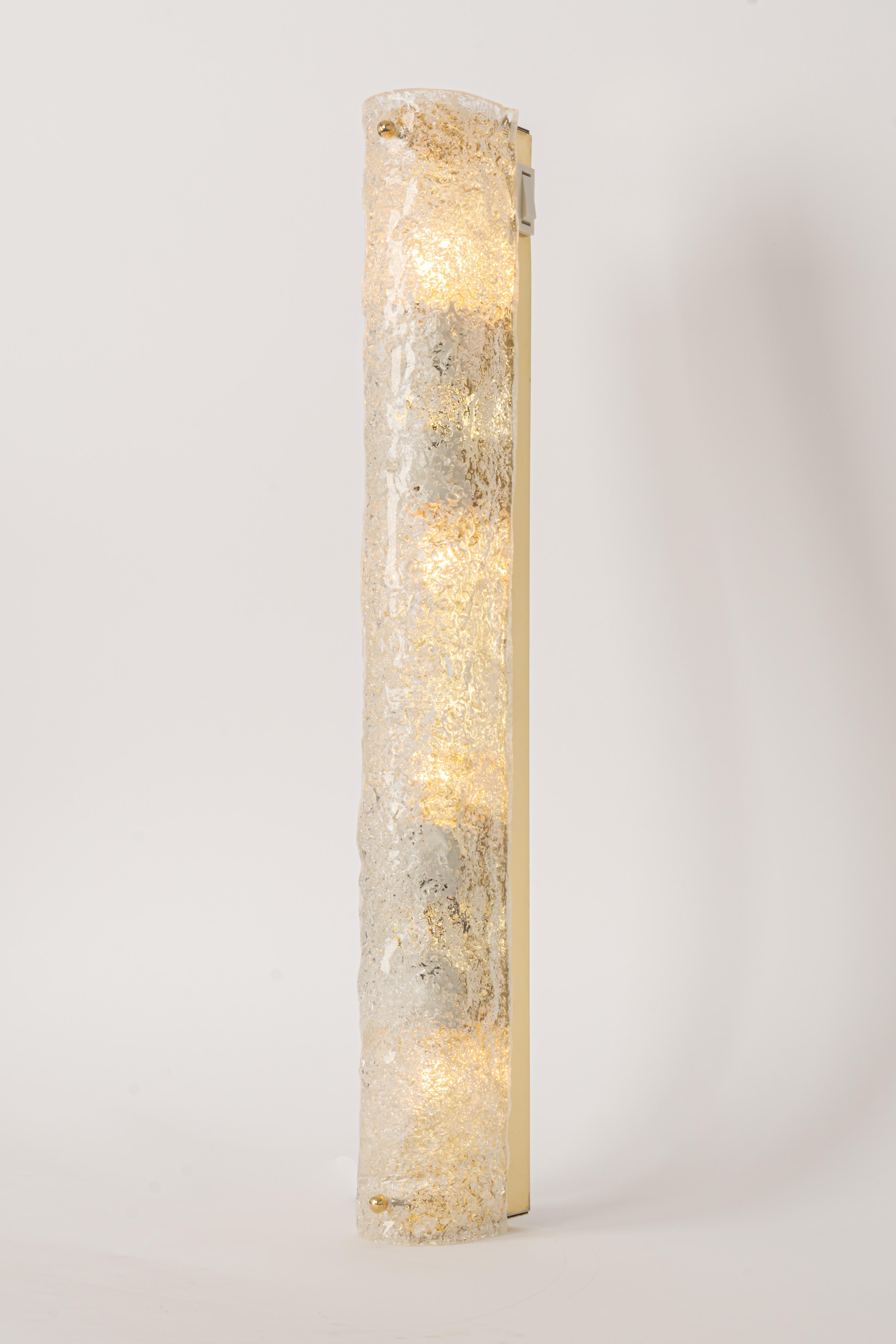 1 of 2 Large Murano Glass Sconces Modernist Wall Light, Germany, 1960s For Sale 3