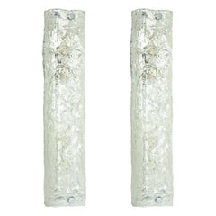1 of 2 Large Murano Glass Sconces Wall Fixtures by Hillebrand, Germany