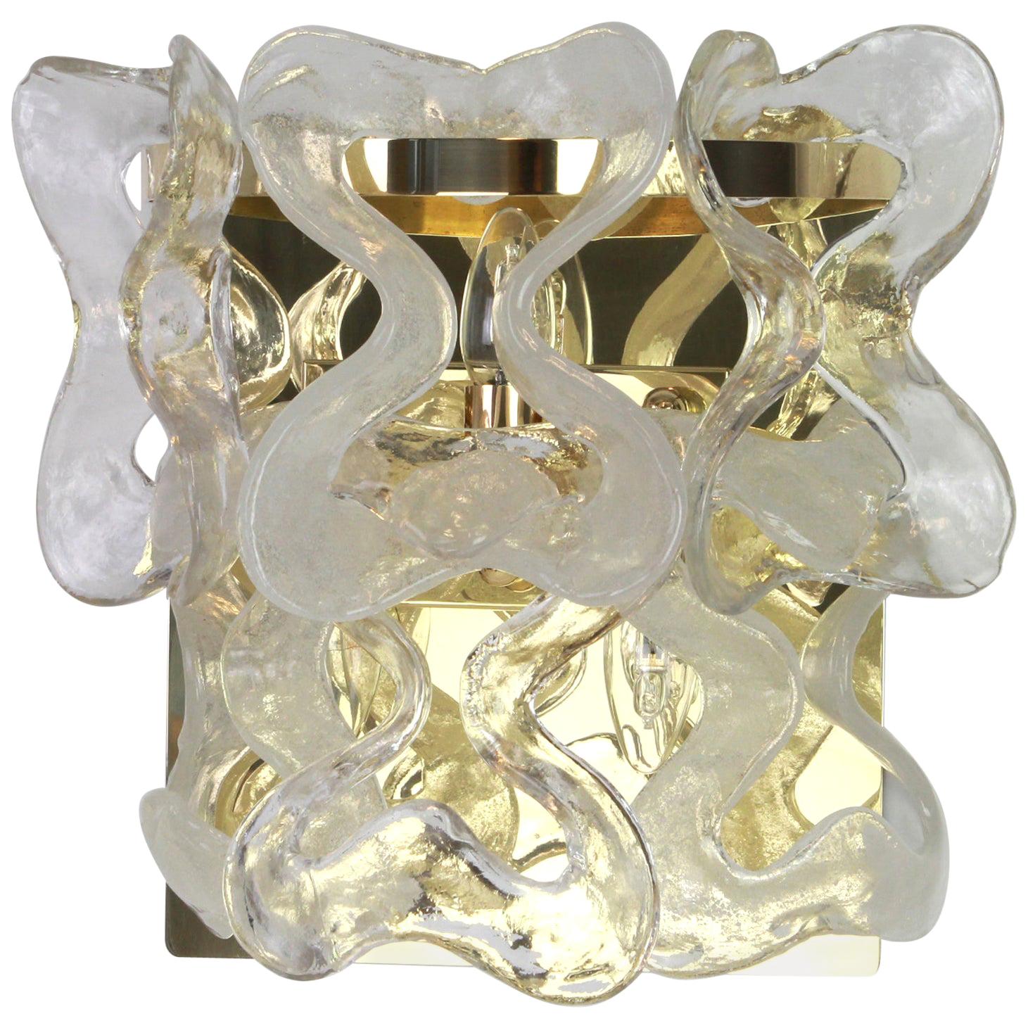 Austrian 1 of 2 Large Murano Glass Wall Sconce by Kalmar Mod. Catena, Austria, 1960s For Sale