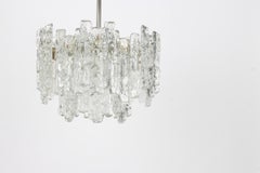 1 of 2 Large Murano Ice Glass Chandelier by Kalmar, Austria, 1960s