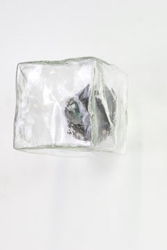 1 von 2 Große Murano-Eisglas-Wandleuchte von Kalmar Cube:: Österreich:: 1960er Jahre