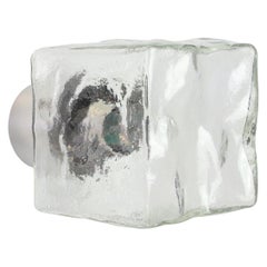 1 of 2 Large Murano Ice Glass Wall Light by Kalmar Cube, Austria, 1960s