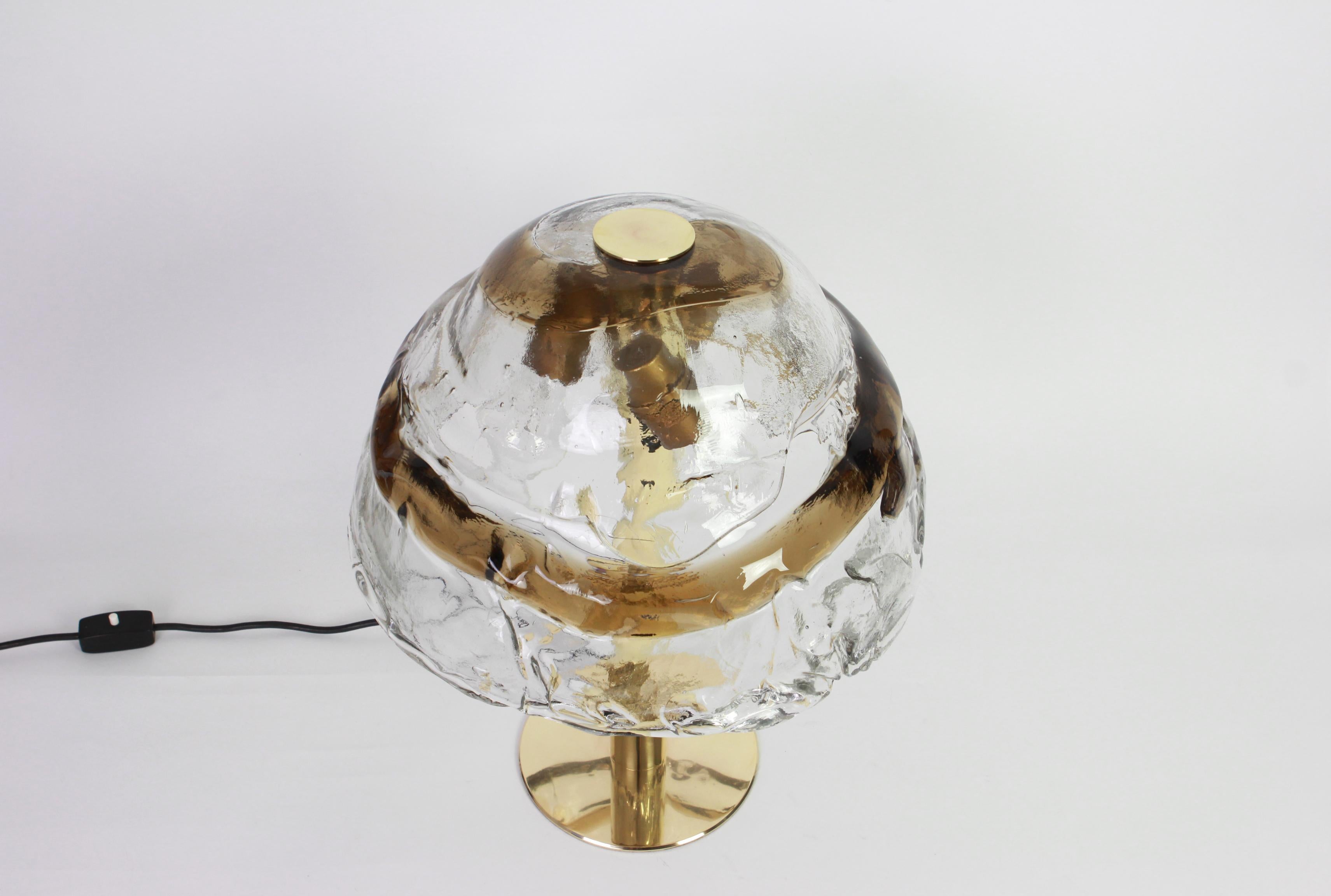 1 of 2 Large Murano Smoked Glass Table Lamp by Kalmar, Austria, 1970s In Good Condition For Sale In Aachen, NRW