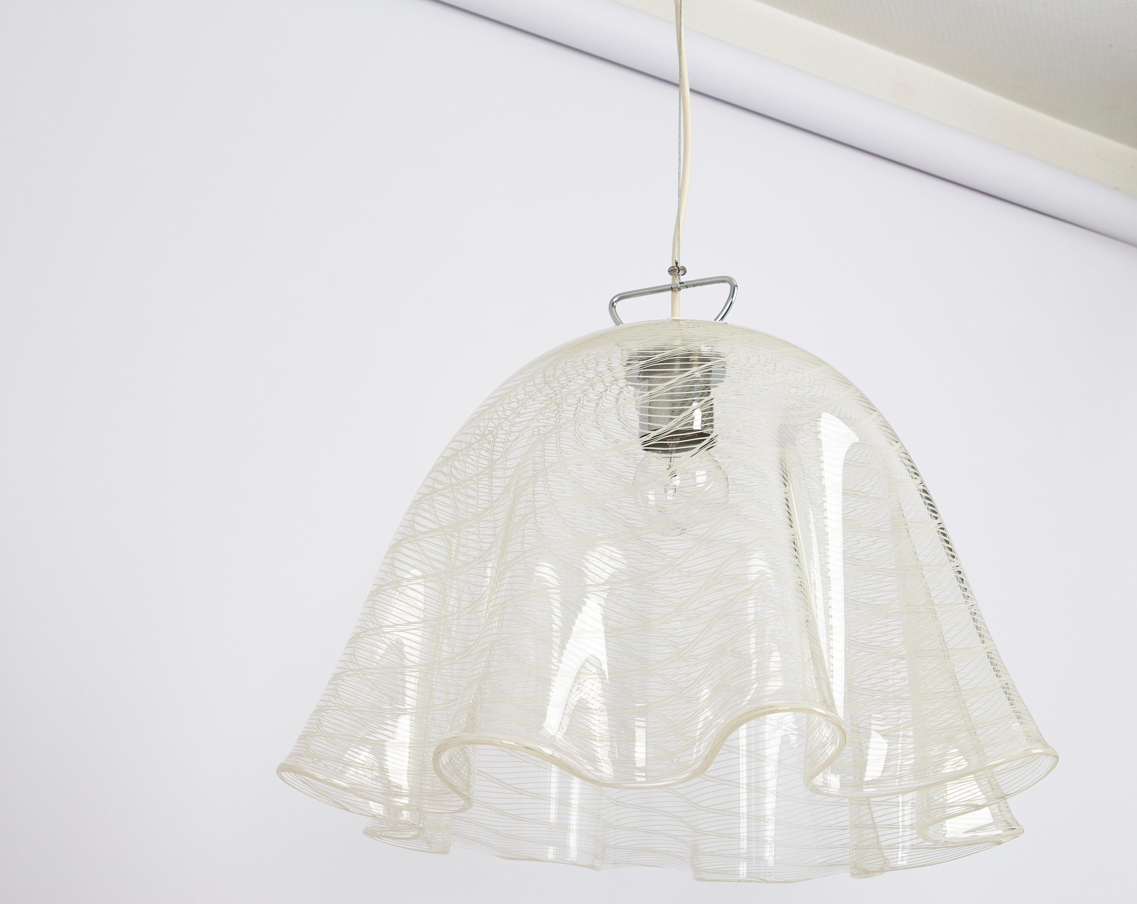 1 of 2 Large Pendant Light by Kalmar-Fazzoletto, Austria, 1970s For Sale 4