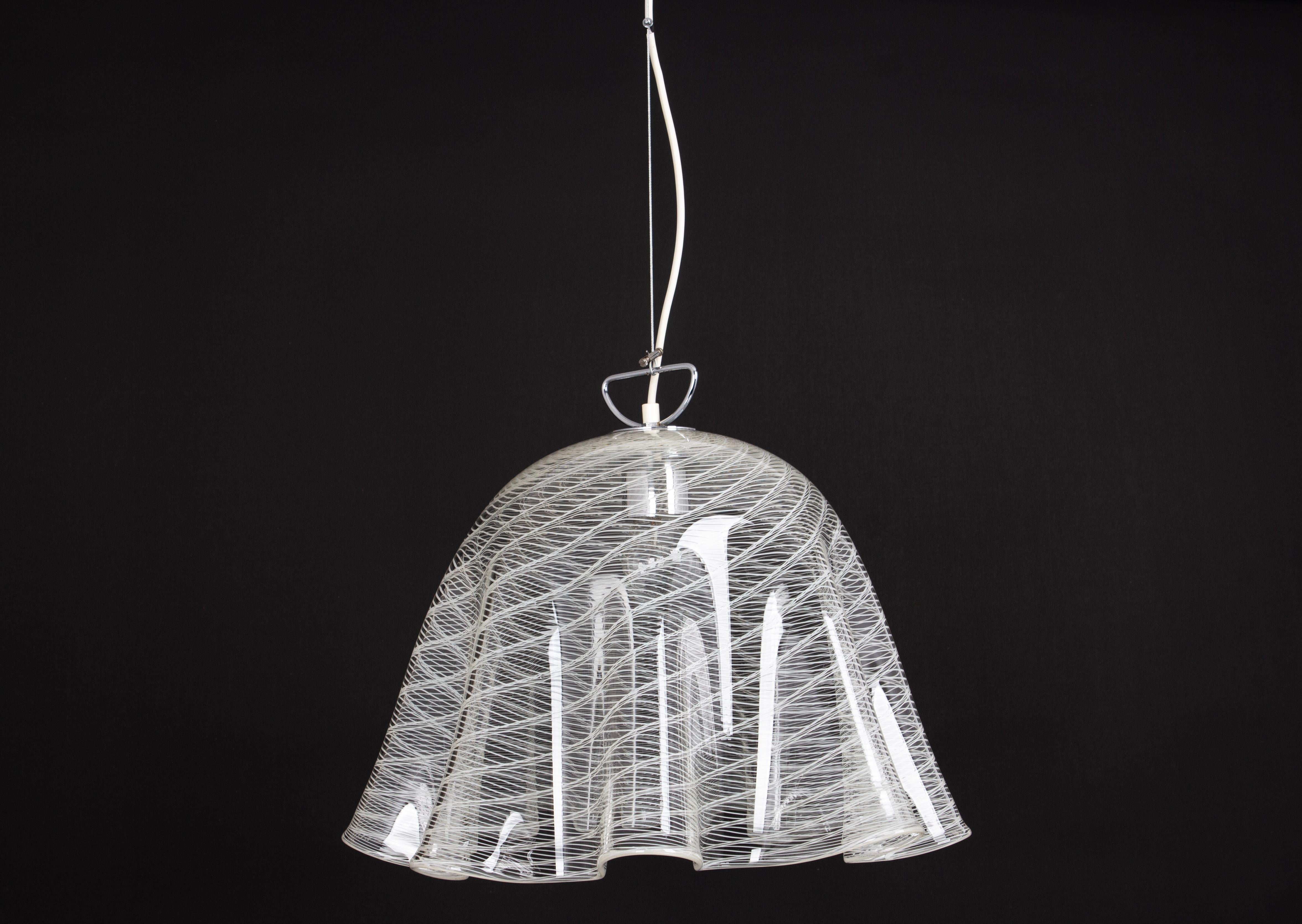 1 of 2 Large Pendant Light by Kalmar-Fazzoletto, Austria, 1970s For Sale 5