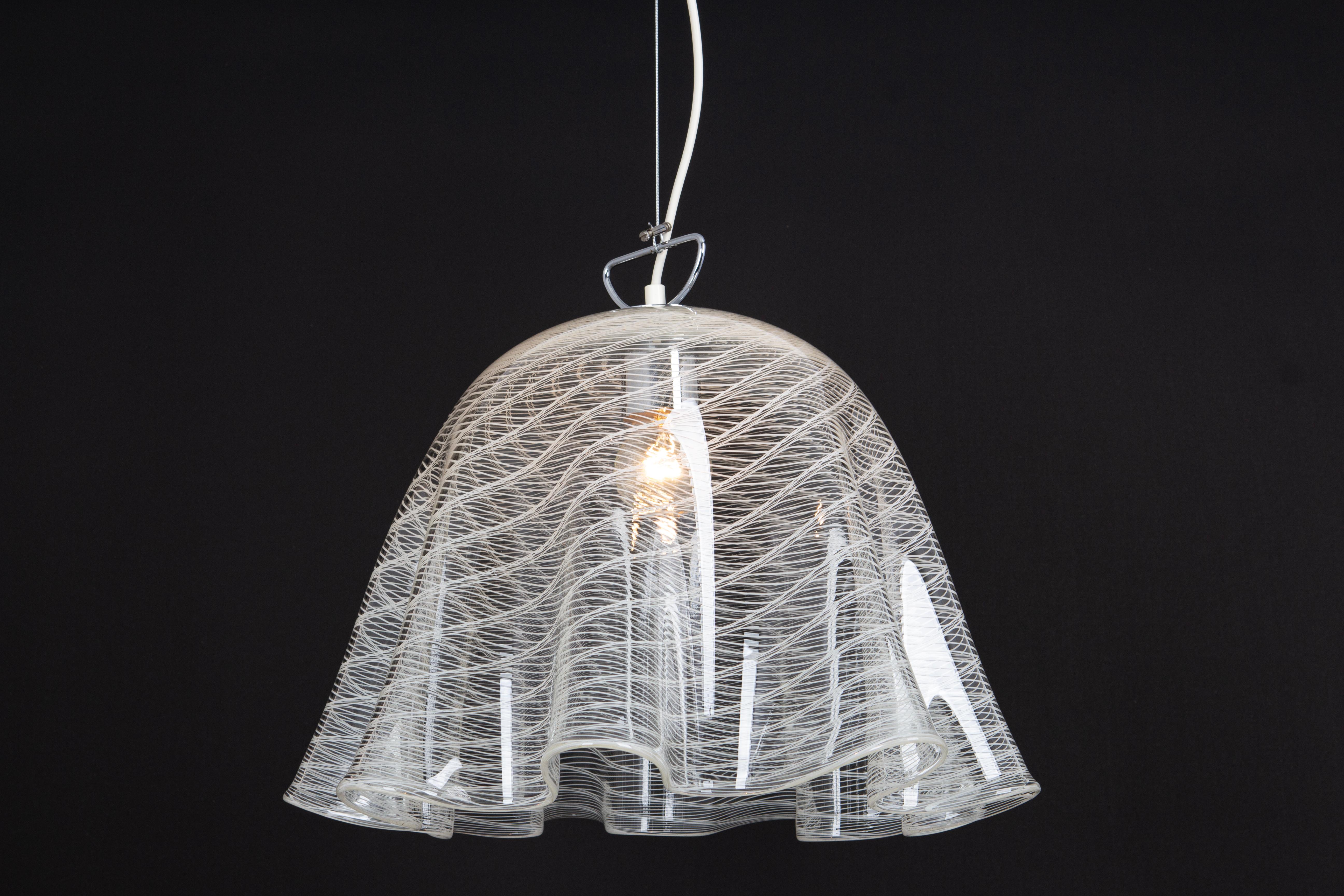 1 of 2 Large Pendant Light by Kalmar-Fazzoletto, Austria, 1970s For Sale 6