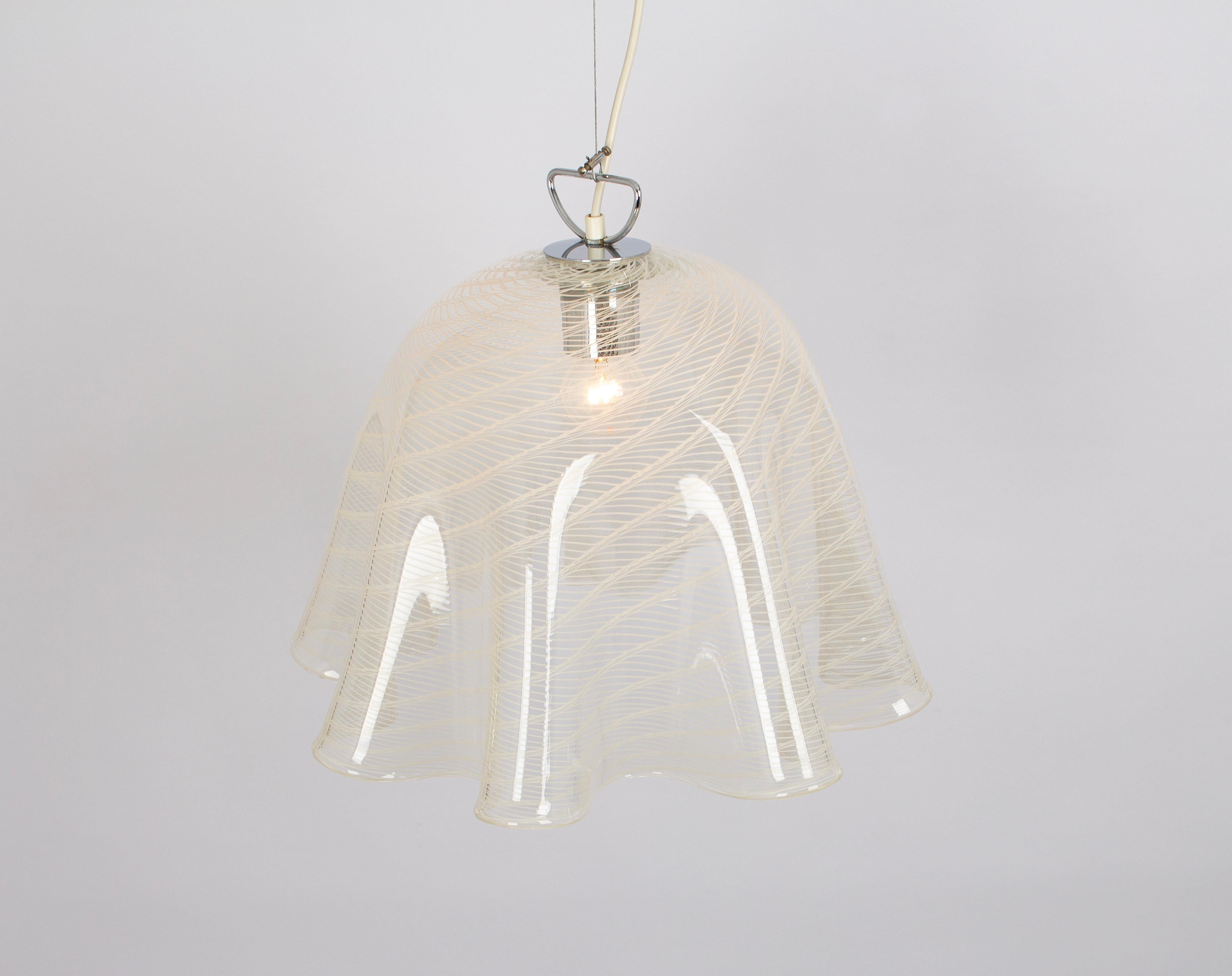 1 of 2 Large Pendant Light by Kalmar-Fazzoletto, Austria, 1970s In Good Condition For Sale In Aachen, NRW