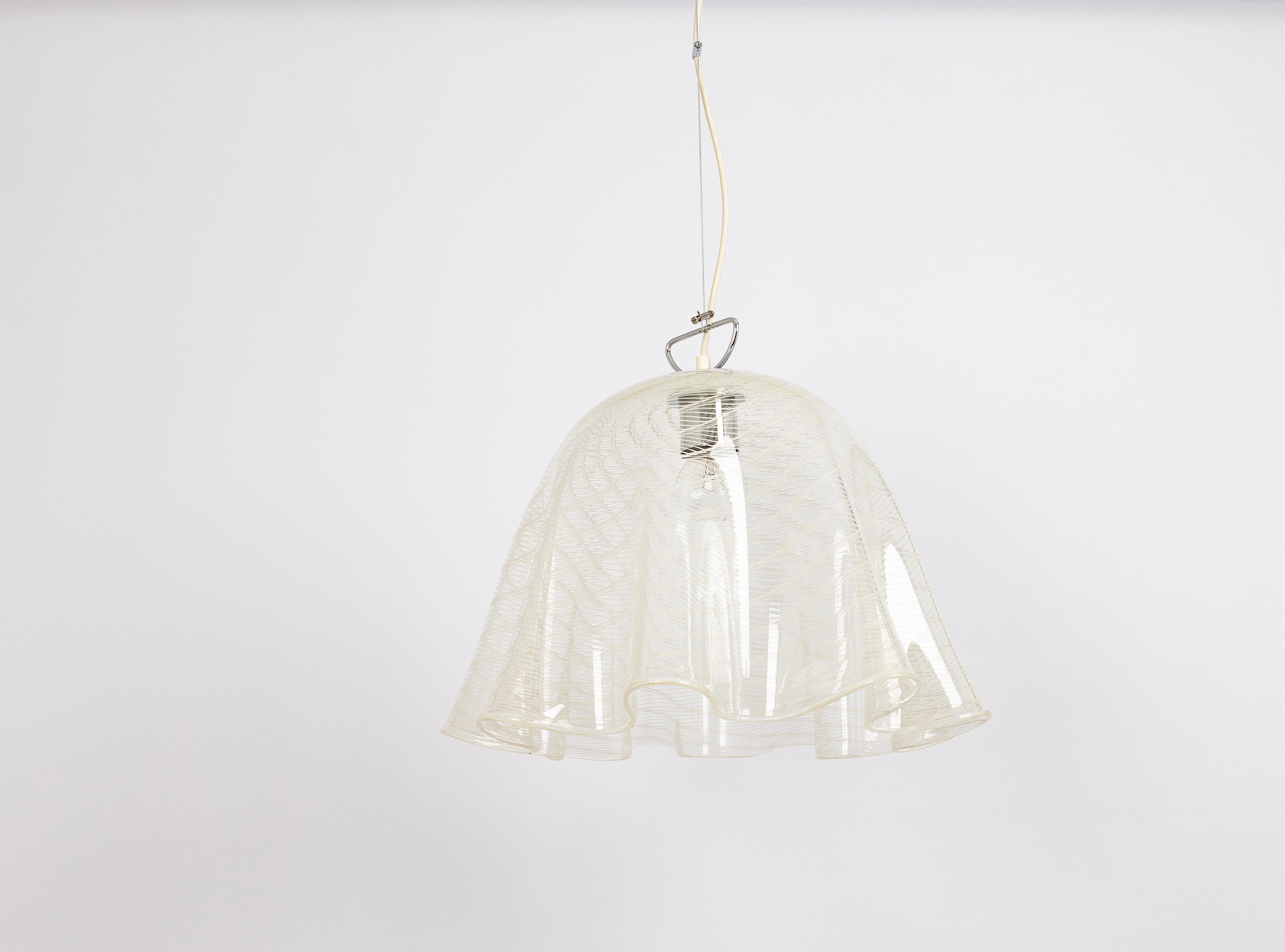 1 of 2 Large Pendant Light by Kalmar-Fazzoletto, Austria, 1970s For Sale 1