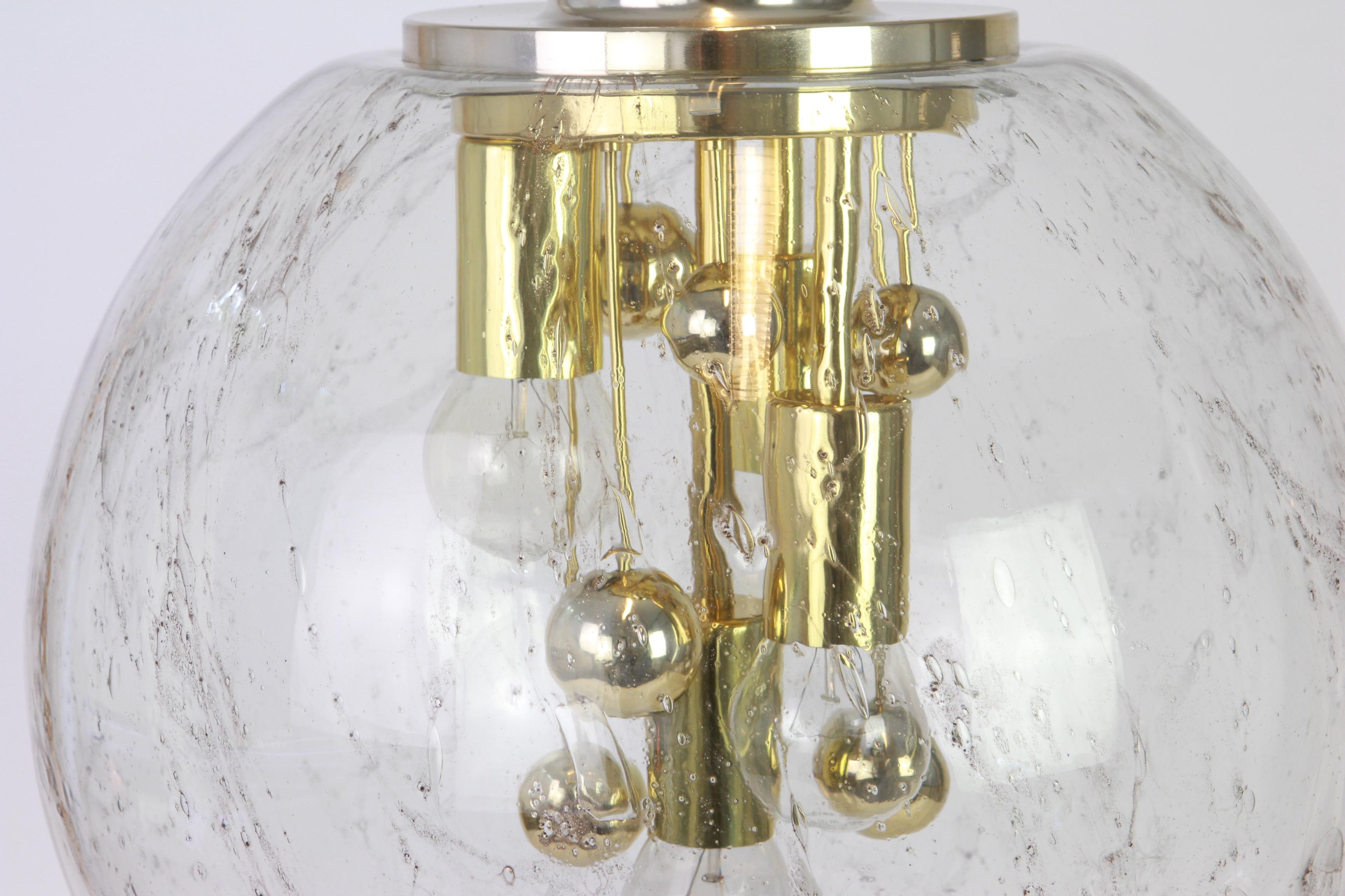 1 of 2 Large Sputnik Big Ball Pendant by Doria, Germany, 1970s In Good Condition In Aachen, NRW