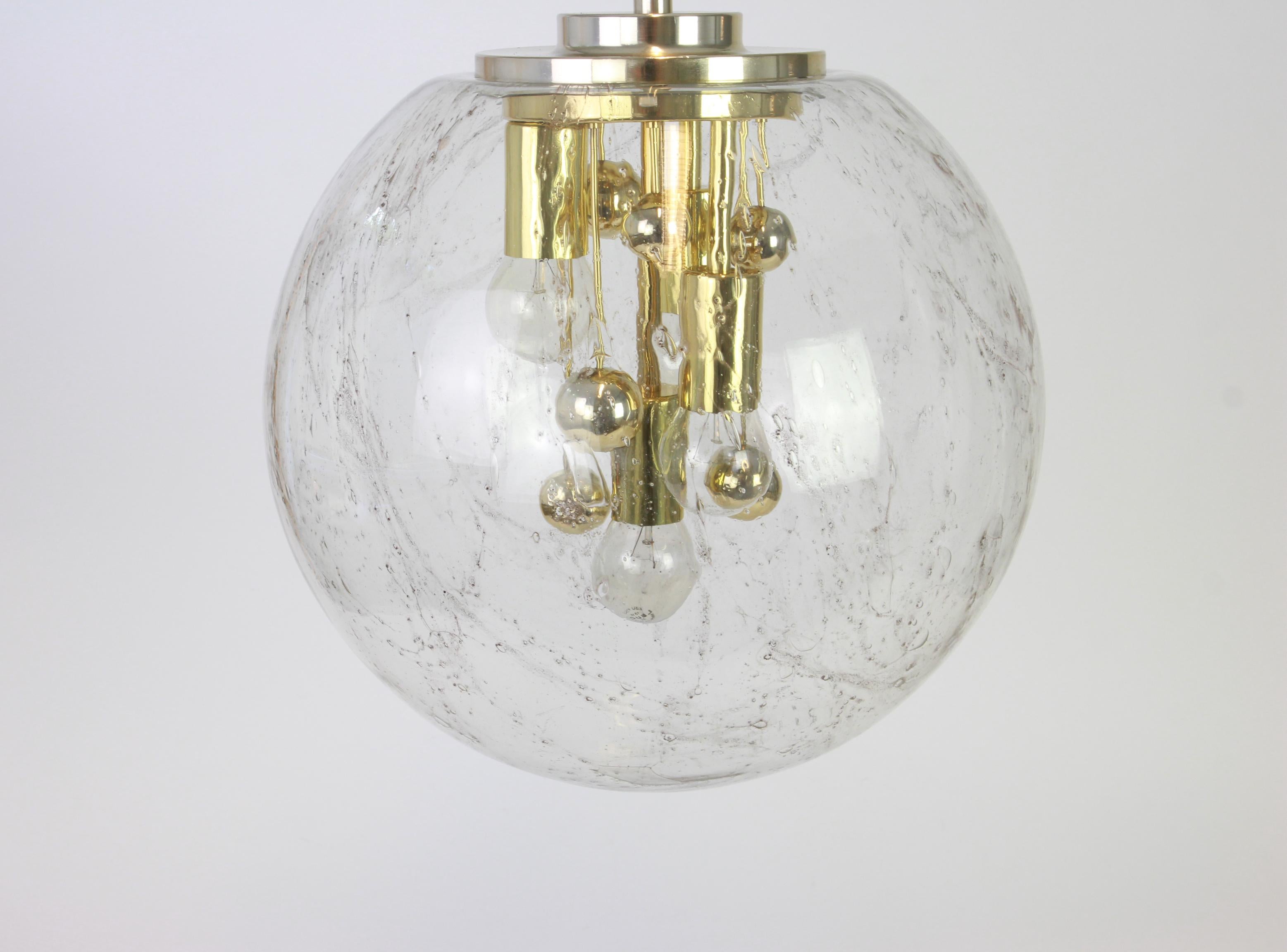 Late 20th Century 1 of 2 Large Sputnik Big Ball Pendant by Doria, Germany, 1970s
