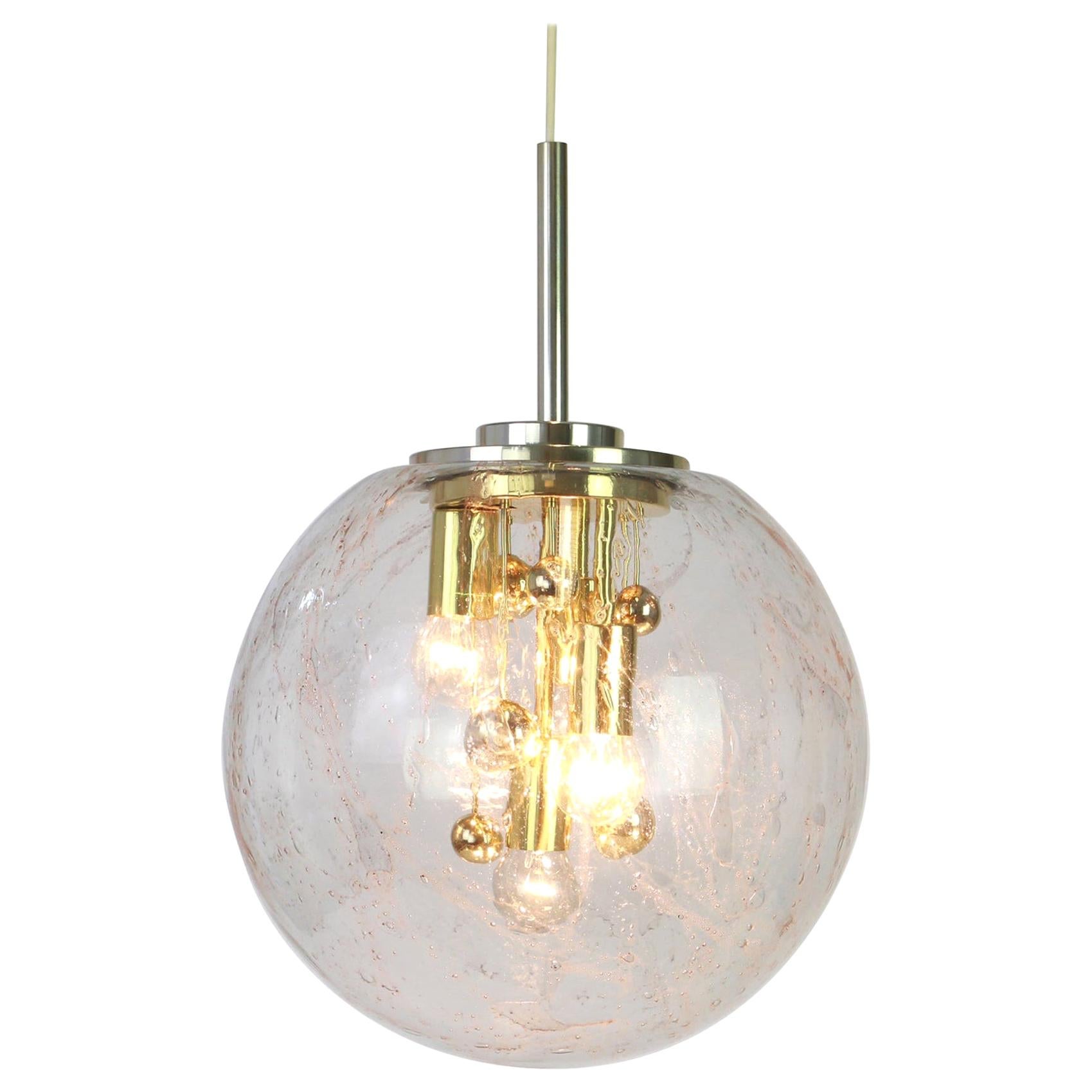 1 of 2 Large Sputnik Big Ball Pendant by Doria, Germany, 1970s