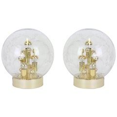 1 of 2 Large Sputnik Planetarium Table Lamp Designed by Doria, Germany, 1970s 1 of 2 Large Sputnik Planetarium Table Lamp Designed by Doria, Germany, 1970s