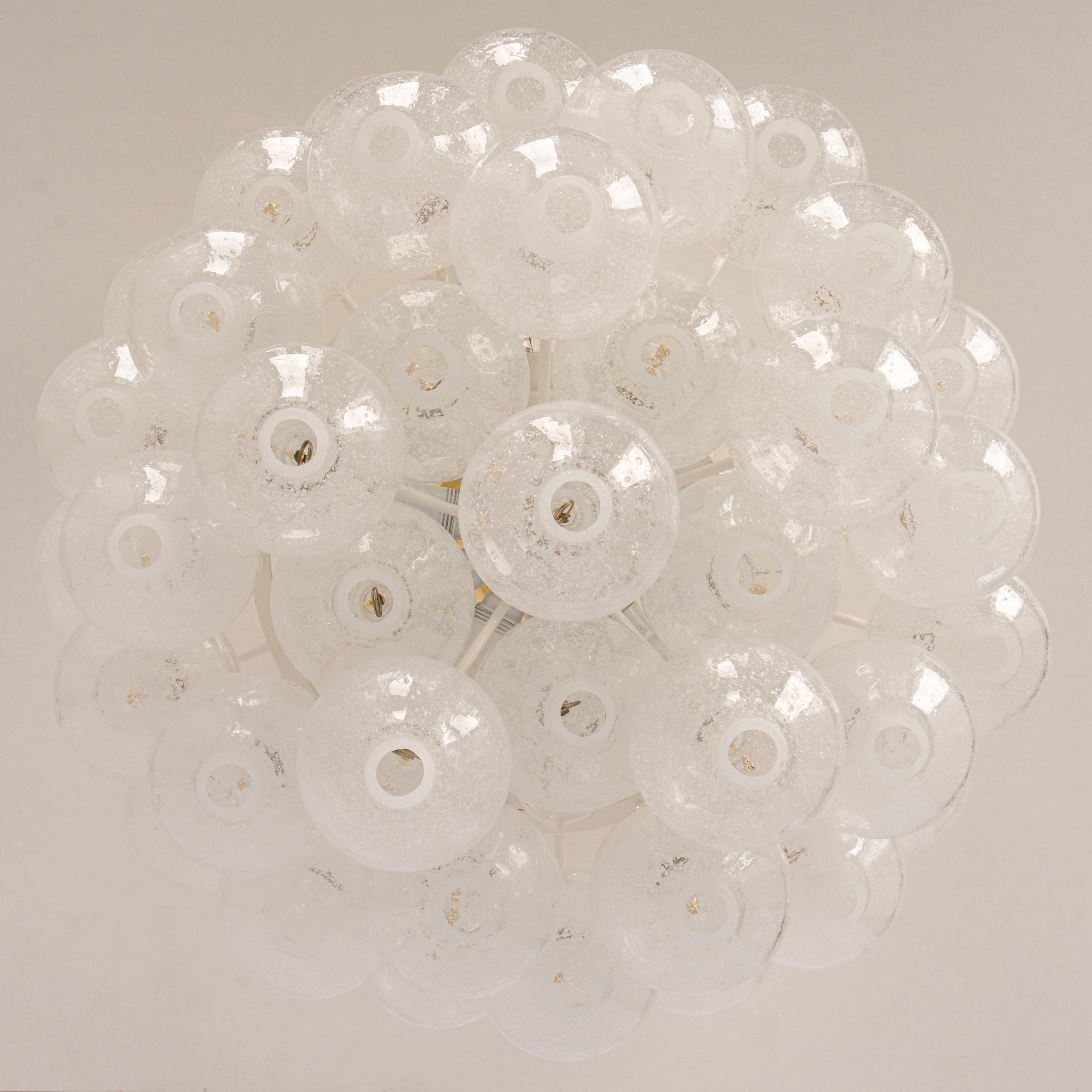 1 of 3 Large Tulipan Glass Flush Mount or Chandelier by Kalmar, Austria, 1960s For Sale 3